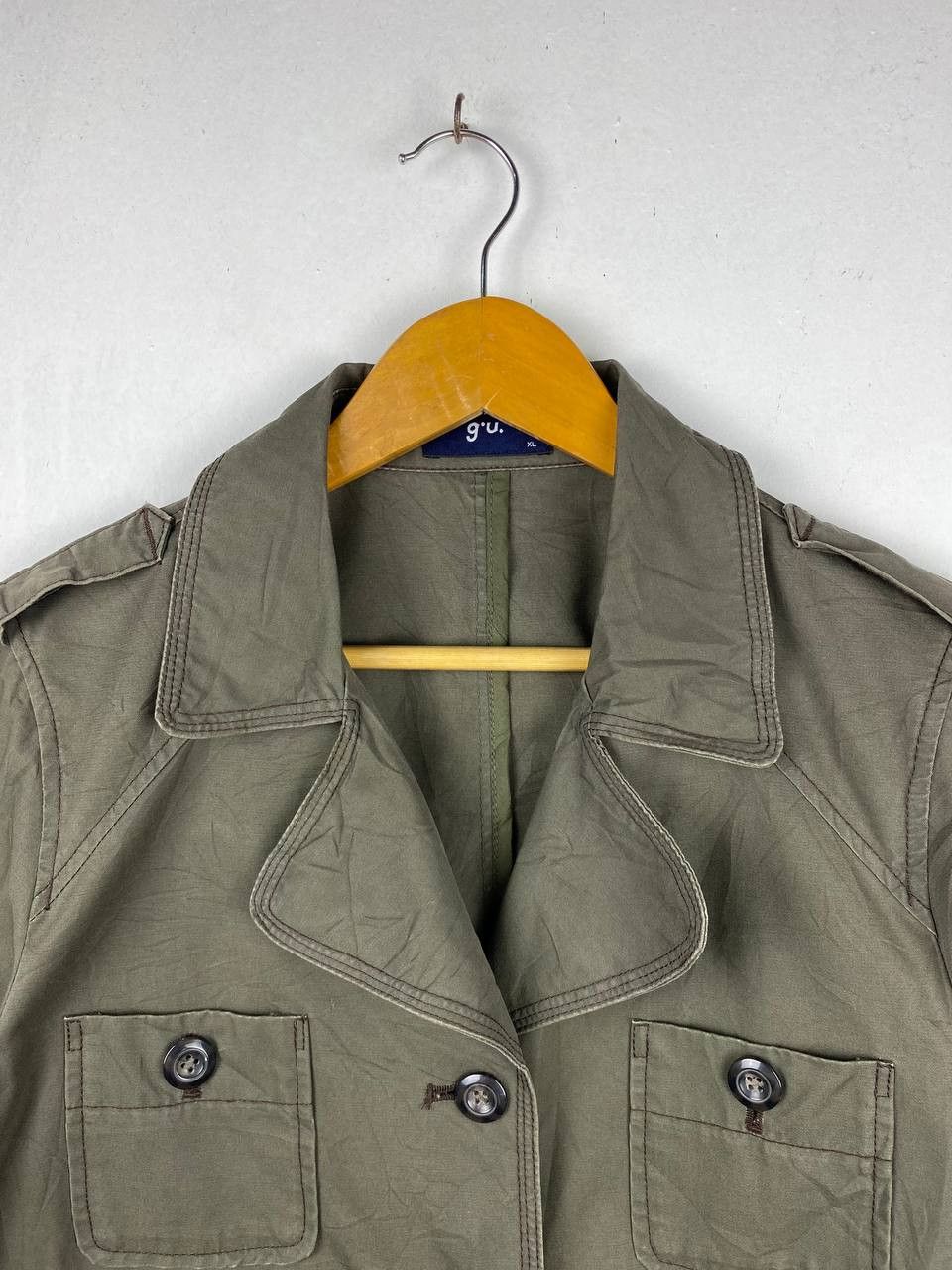 GU × Japanese Brand gu japanese rbands green army jacket nice design Size XL / US 12-14 / IT 48-50 - 2 Thumbnail