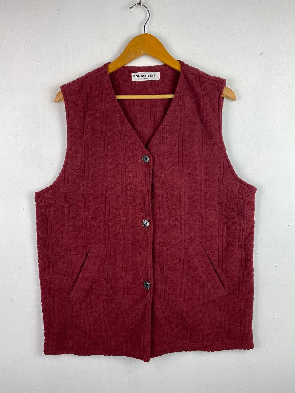 Sonia Rykiel Vintage Rare Sonia Rykiel Maroon Vest Nice Design Size US M / EU 48-50 / 2 - 1 Thumbnail
