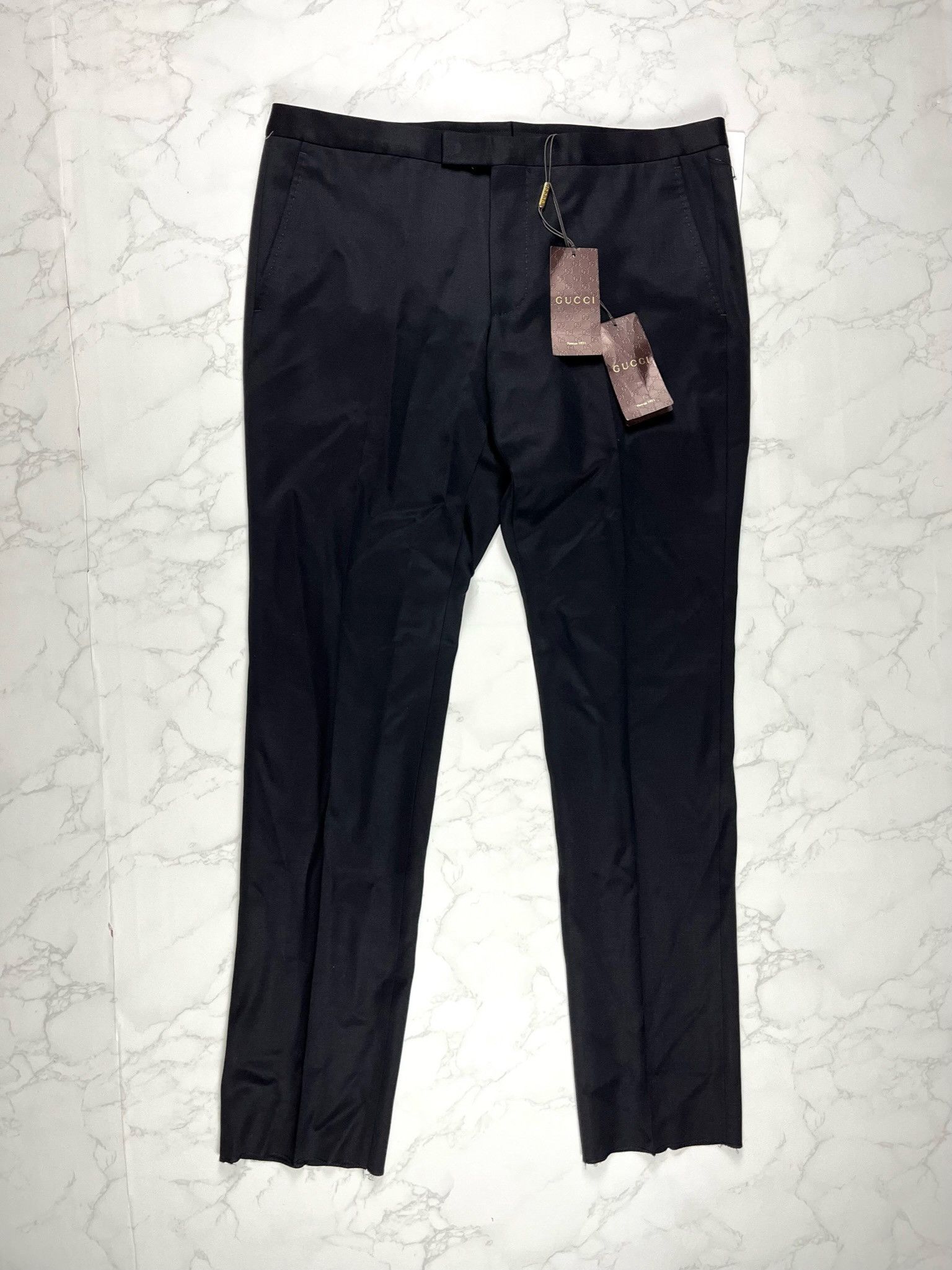 image of Gucci Black Wool Formal Pants, Men's (Size 36)