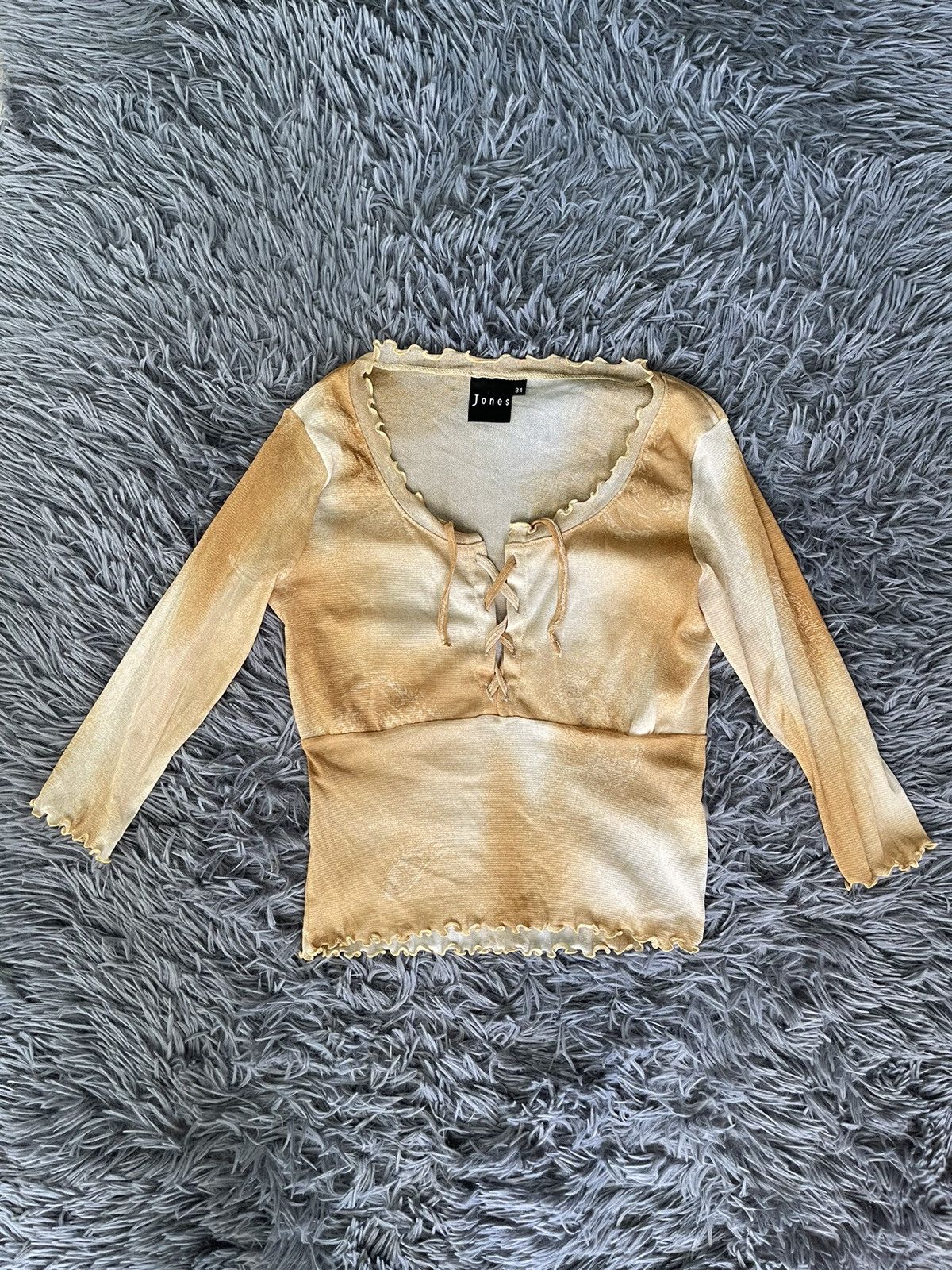 Japanese Brand × Vintage Y2K vintage mesh JPG style avant garde longsleeve Size S / US 4 / IT 40 - 1 Thumbnail