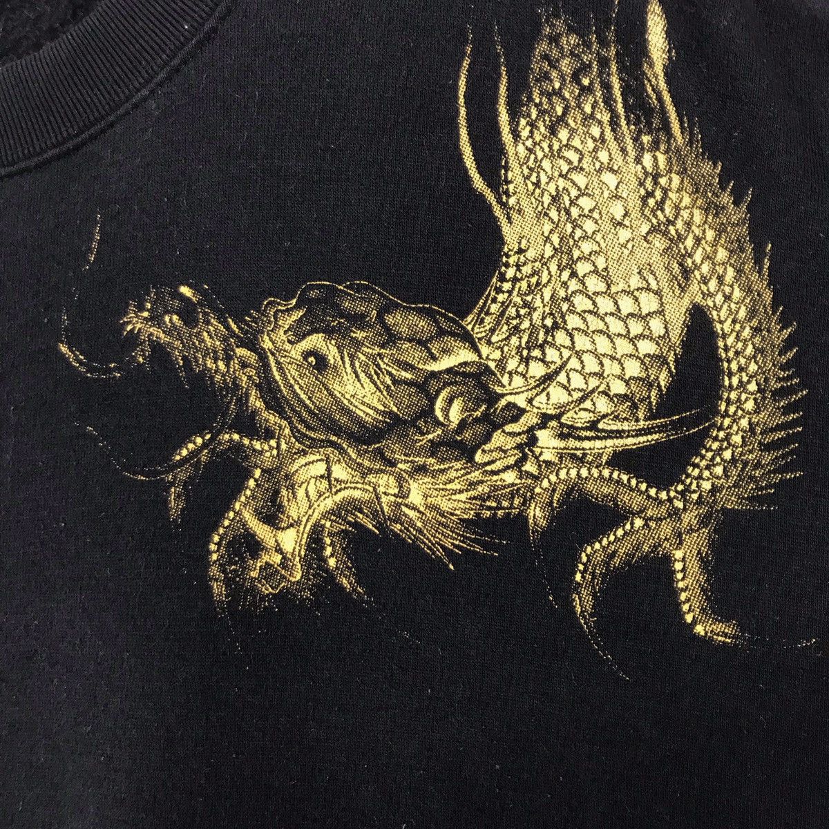 Japanese Brand × Vintage Sukajan Kamikiri Black Gold Sweatshirts Size US L / EU 52-54 / 3 - 10 Thumbnail