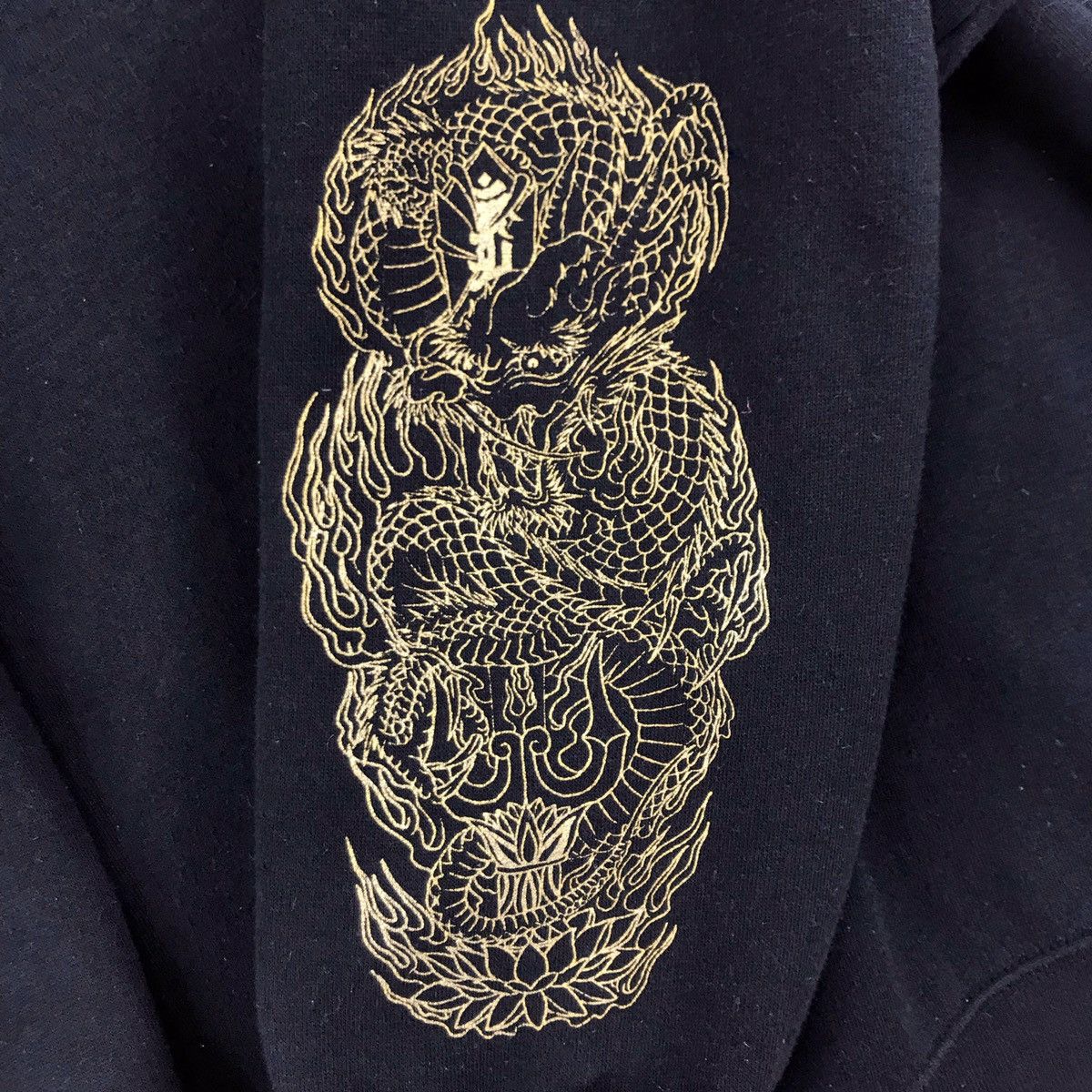 Japanese Brand × Vintage Sukajan Kamikiri Black Gold Sweatshirts Size US L / EU 52-54 / 3 - 9 Thumbnail