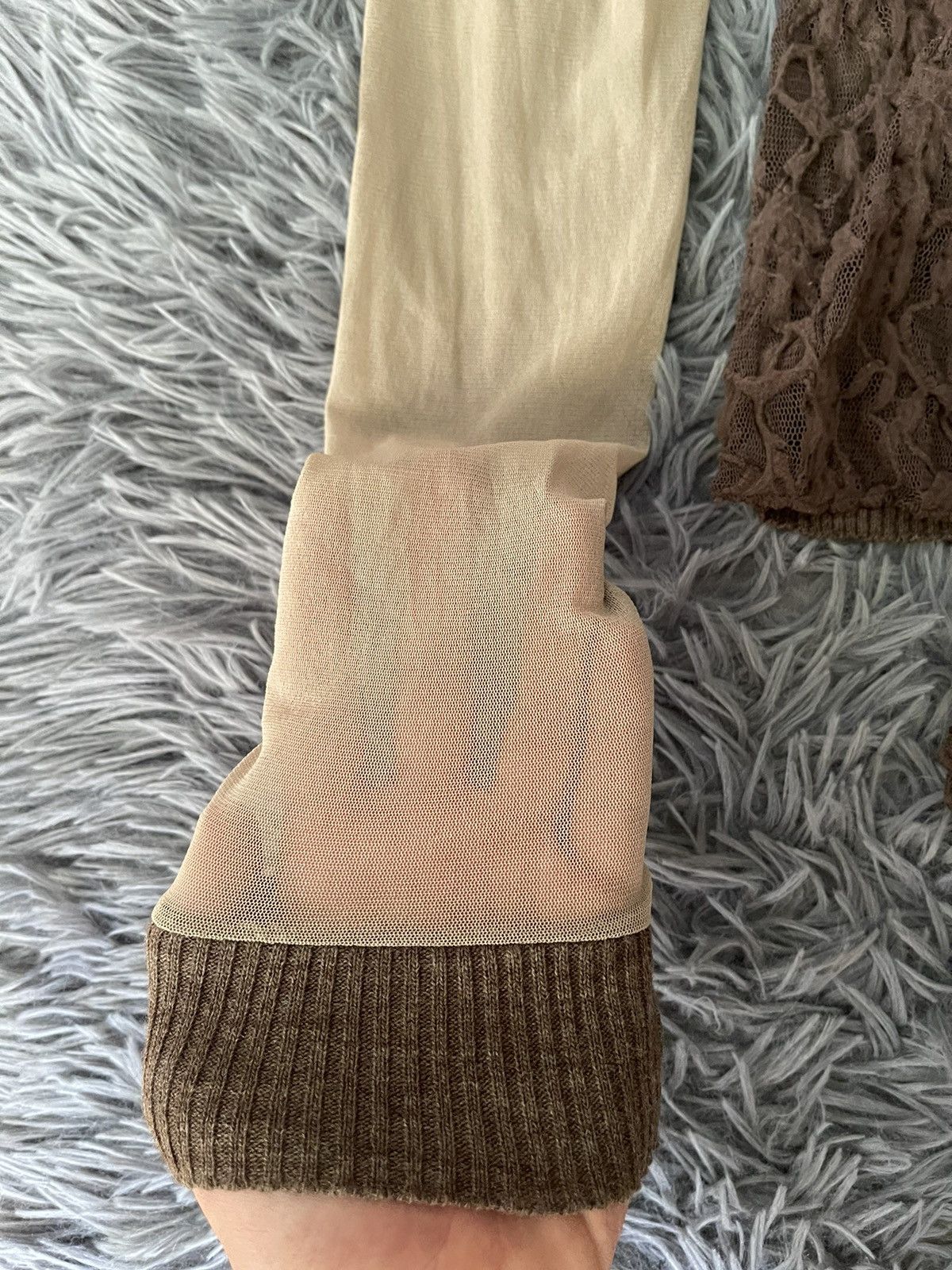 Vintage Avant Garde mesh 00s vintage JPG style longsleeve alpaca Size S / US 4 / IT 40 - 4 Thumbnail