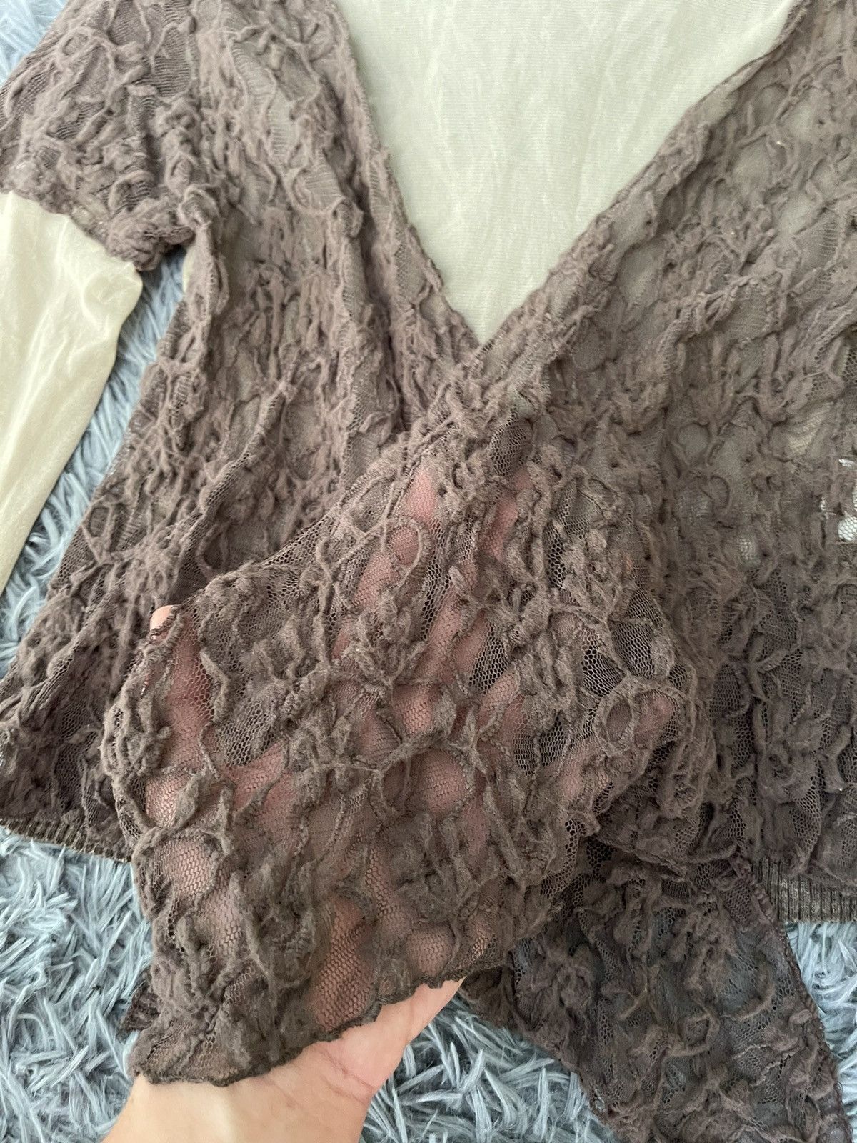 Vintage Avant Garde mesh 00s vintage JPG style longsleeve alpaca Size S / US 4 / IT 40 - 3 Thumbnail
