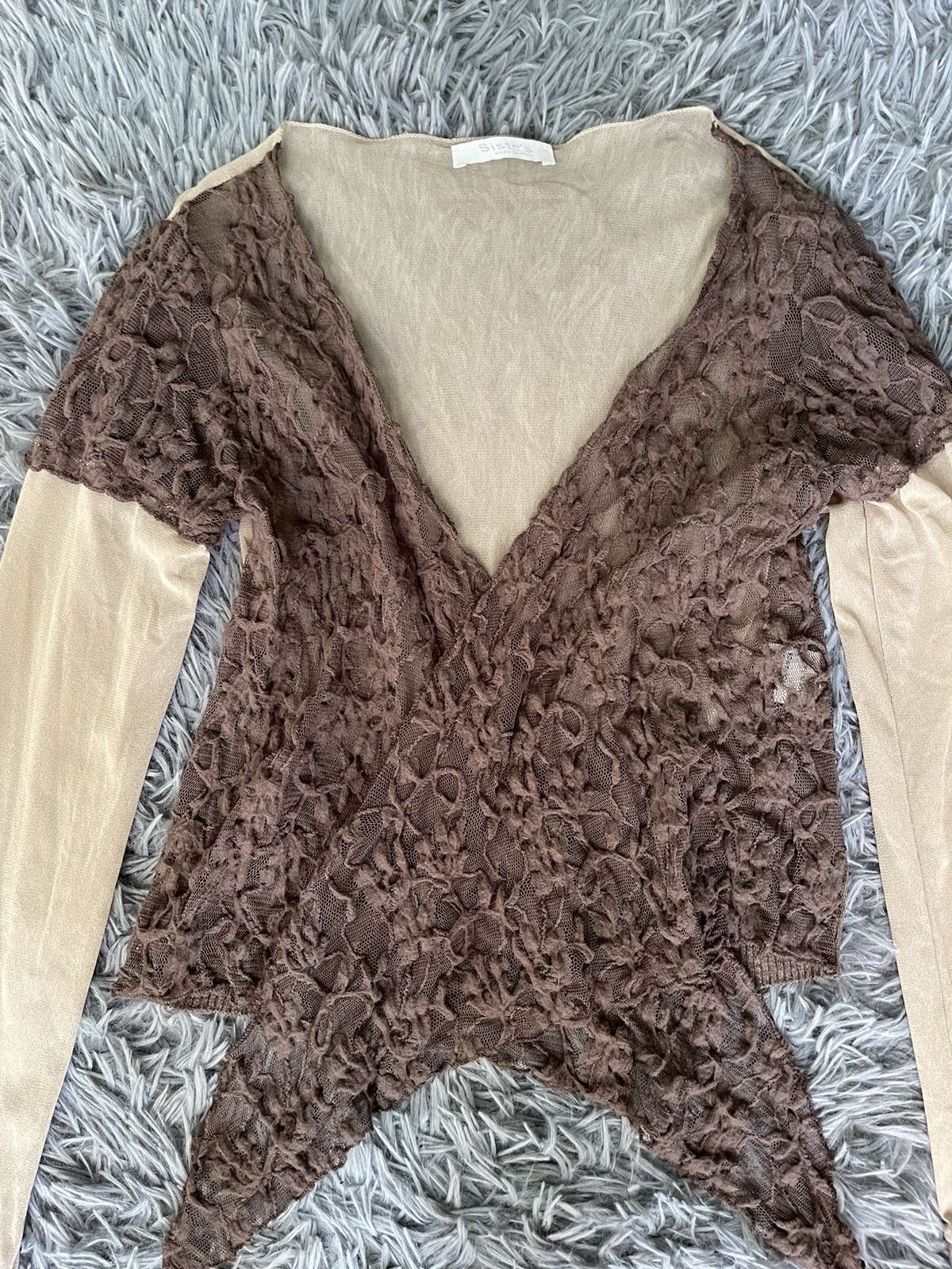 Vintage Avant Garde mesh 00s vintage JPG style longsleeve alpaca Size S / US 4 / IT 40 - 2 Thumbnail