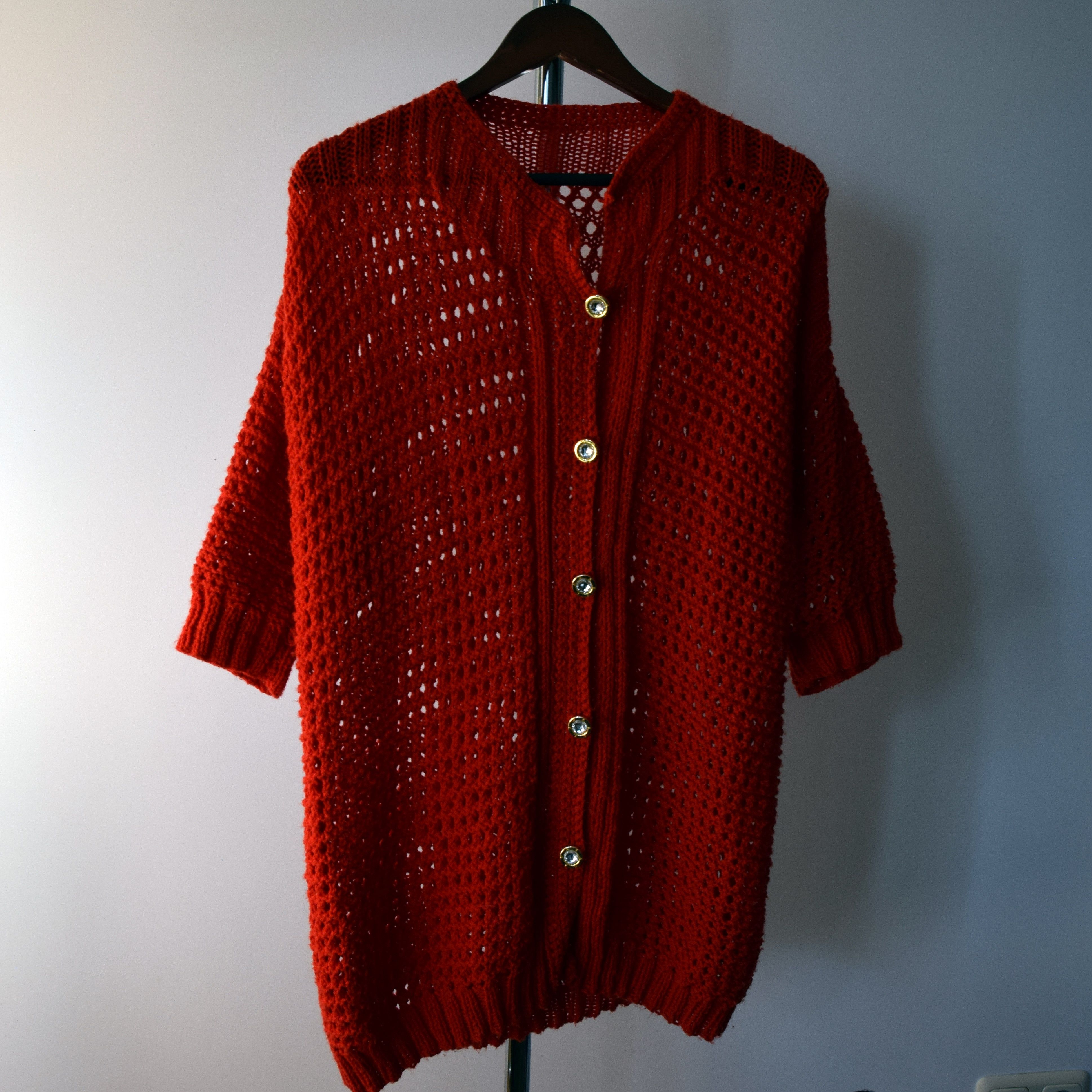 Escada × Other × Vintage Vintage Escada Cashmere Silk Blend Baby RED cardigan Sweater Size L / US 10 / IT 46 - 4 Thumbnail