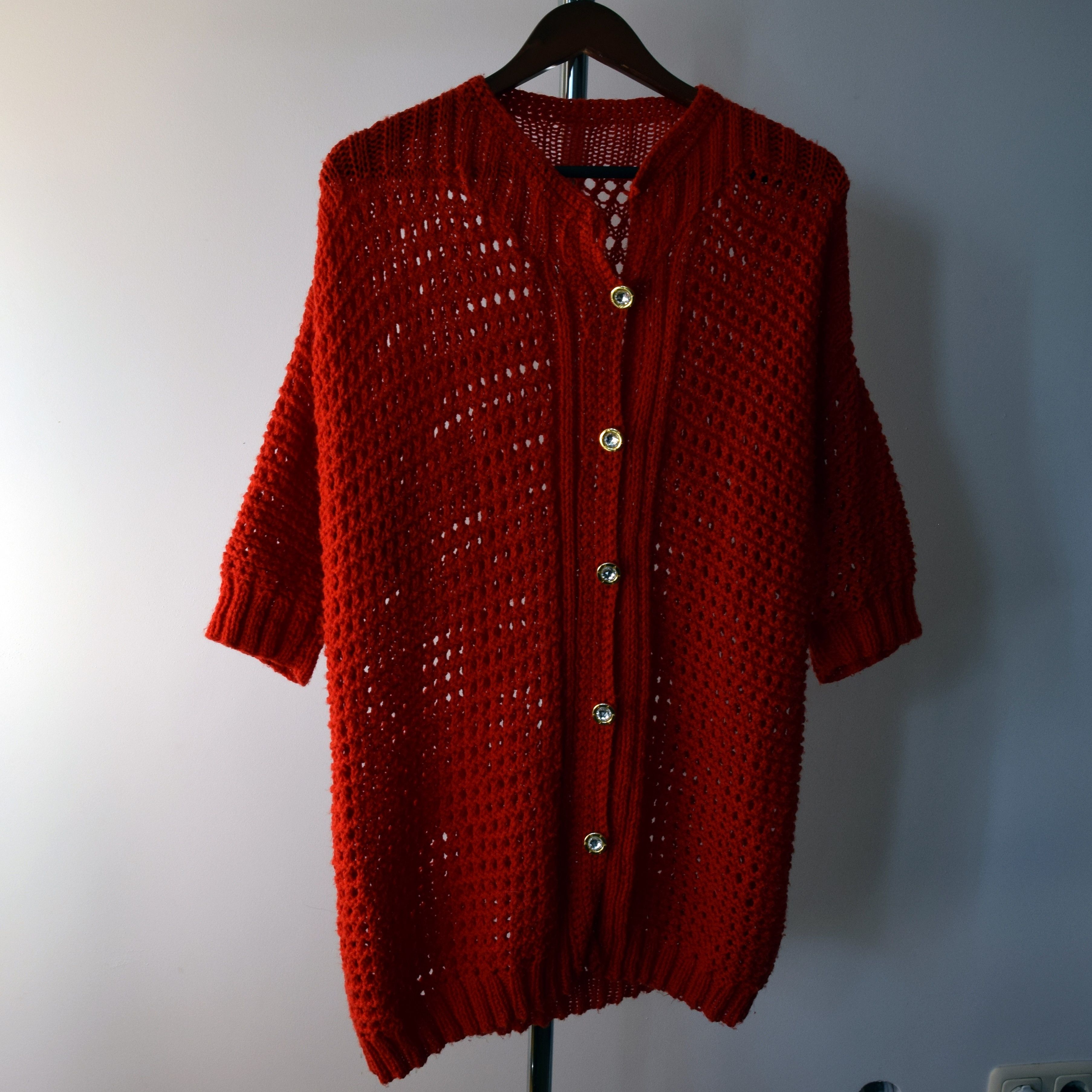 Escada × Other × Vintage Vintage Escada Cashmere Silk Blend Baby RED cardigan Sweater Size L / US 10 / IT 46 - 1 Thumbnail