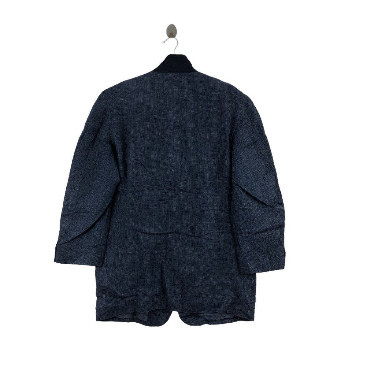 Carven × Indigo × Japanese Brand Vintage Beau Garcon de CARVEN Indigo Tweed Blazer Japanese Size 48R - 3 Thumbnail