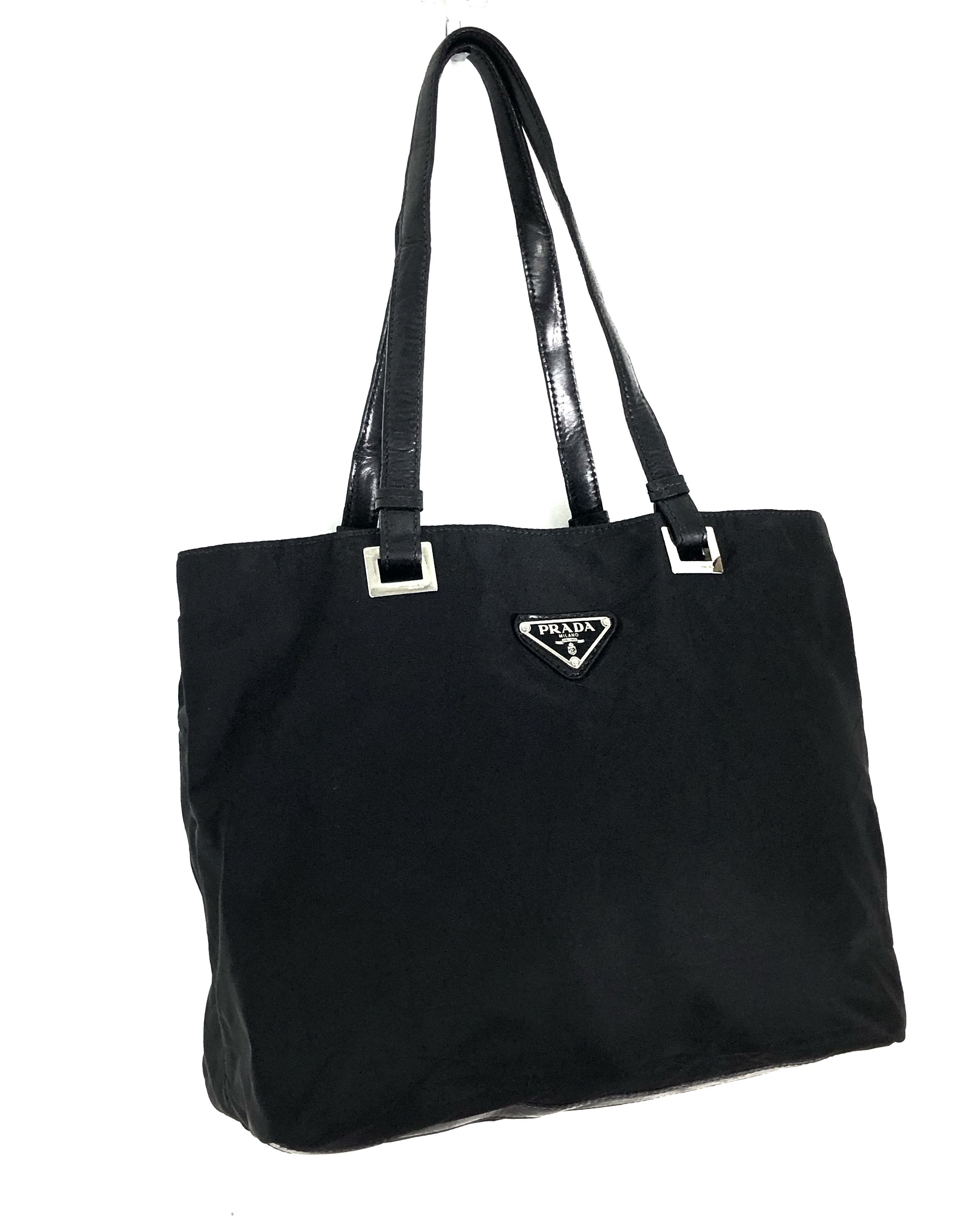 Prada AUTHENTIC PRADA SMALL HAND BAG NYLON/LEATHER Size ONE SIZE - 3 Thumbnail