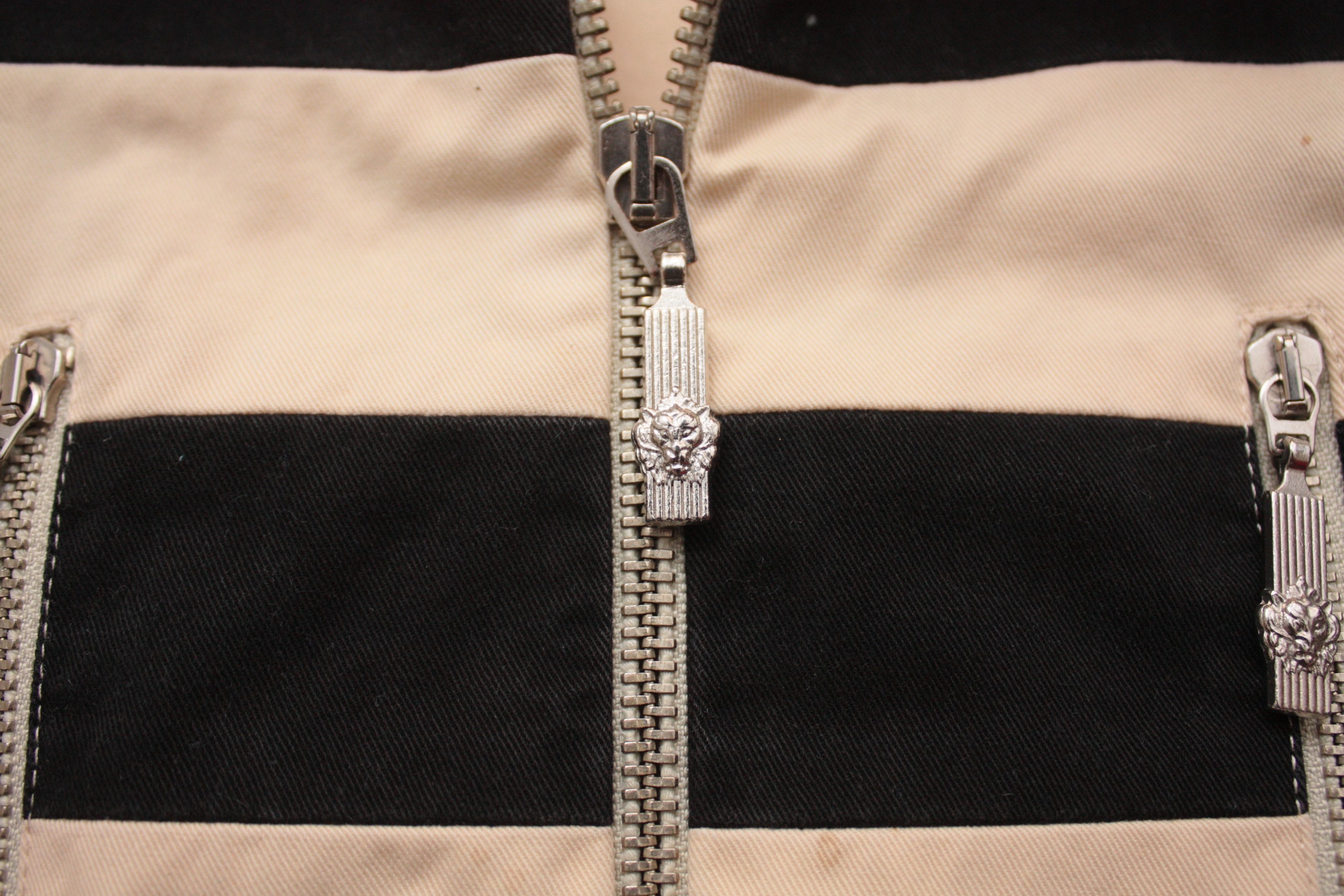 Versace Versus Gianni Versace Beige Striped Black Jacket Women's Size S / US 4 / IT 40 - 7 Thumbnail