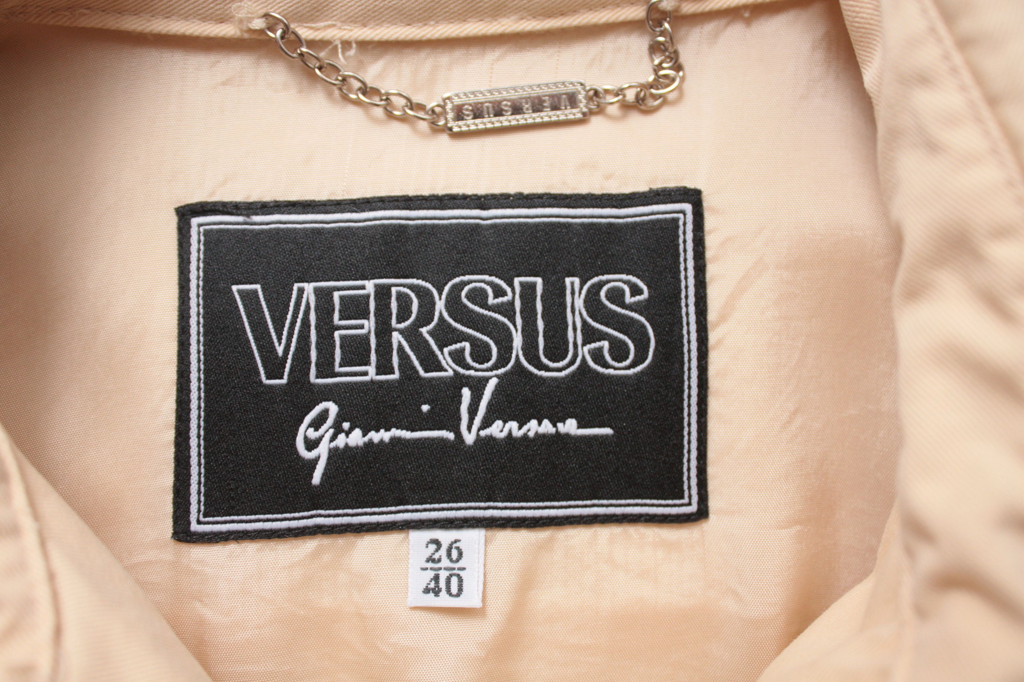Versace Versus Gianni Versace Beige Striped Black Jacket Women's Size S / US 4 / IT 40 - 6 Thumbnail
