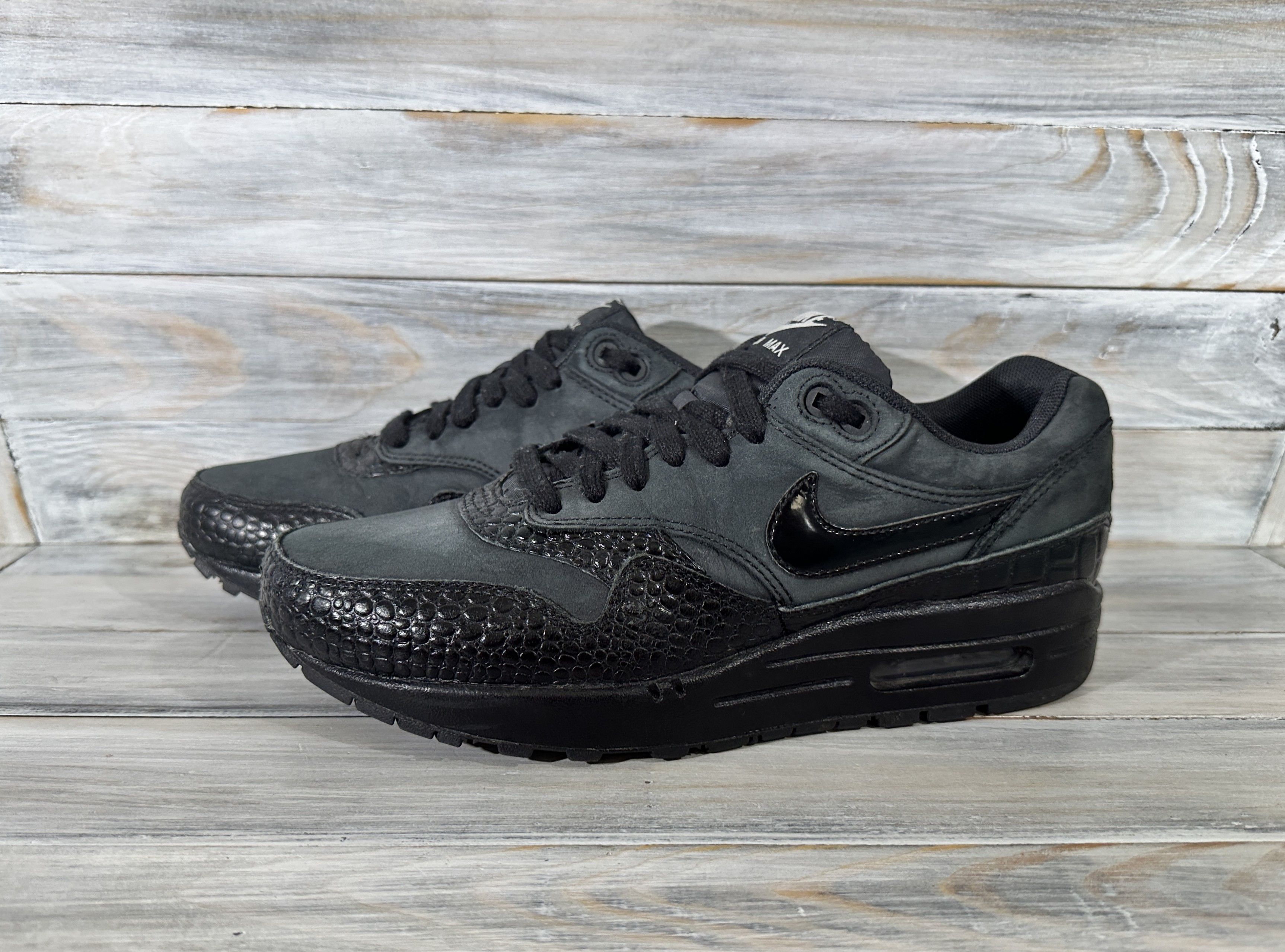 Nike Nike Wmns Air Max 1 Prm "Black Croco" Women's Sneakers Black Size US 8.5 / IT 38.5 - 17 Thumbnail
