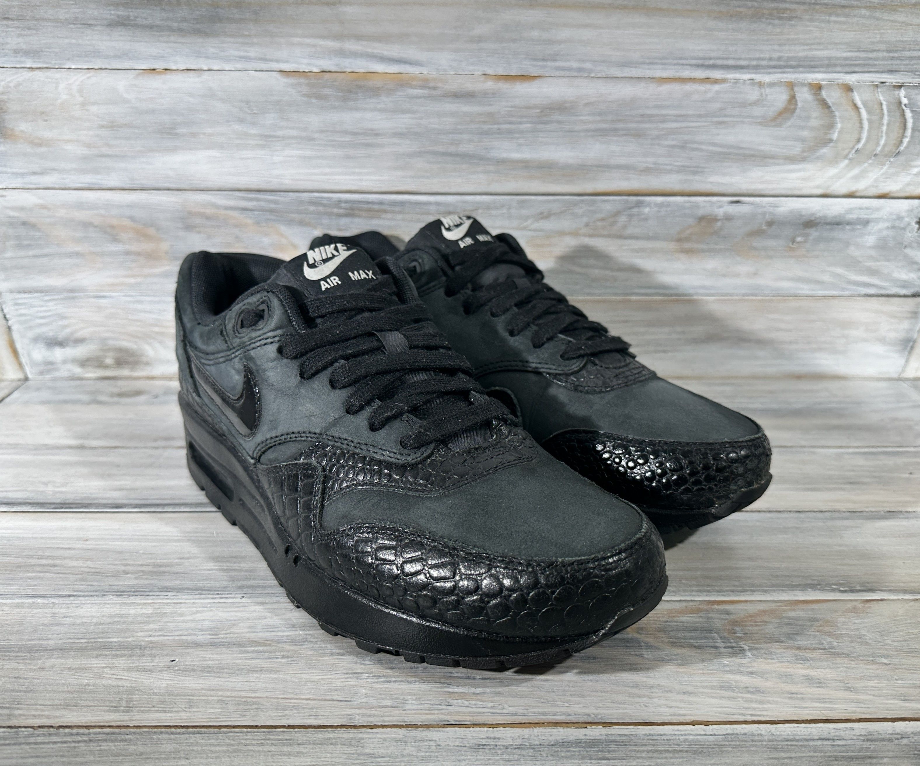 Nike Nike Wmns Air Max 1 Prm "Black Croco" Women's Sneakers Black Size US 8.5 / IT 38.5 - 14 Thumbnail