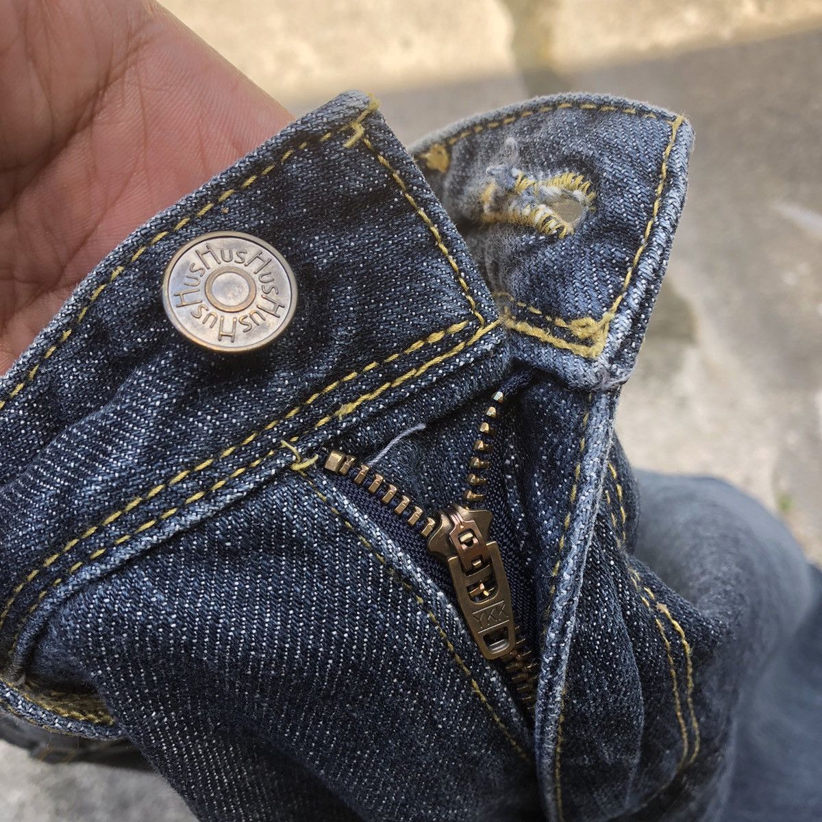 Japanese Brand 🔥Rare🔥🇯🇵Vintage HushHush Rips Distress Denim Jeans Size 31" - 11 Thumbnail