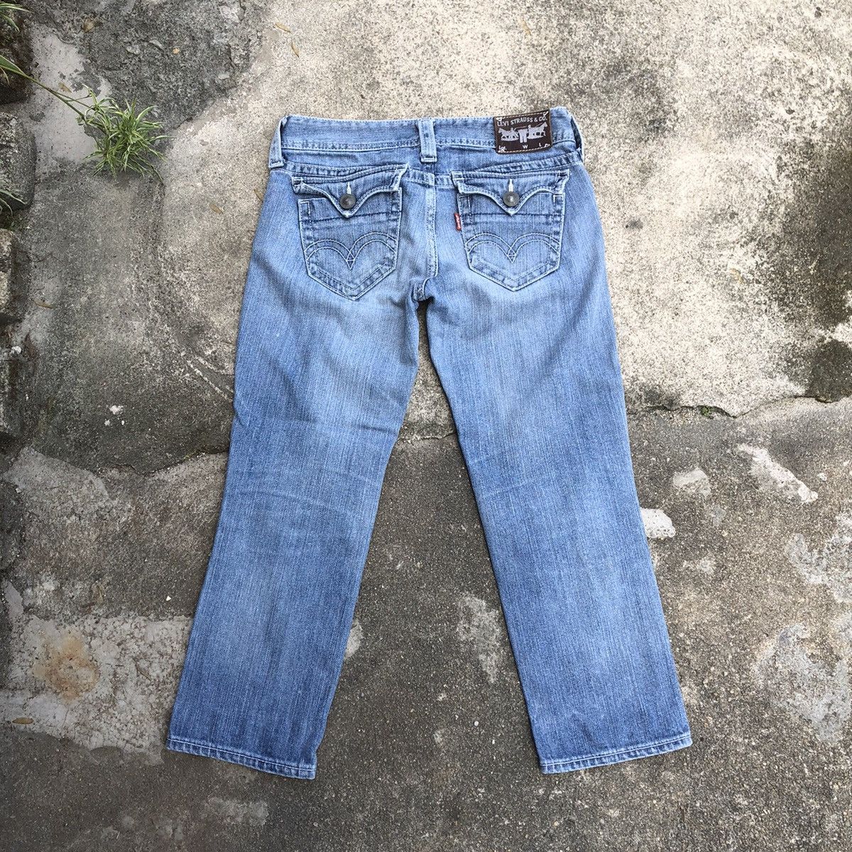 Levi's × Vintage 🔥Rare🔥Levis Stoned Wash Rips Distresss Cropped Jeans Size 29" - 4 Thumbnail