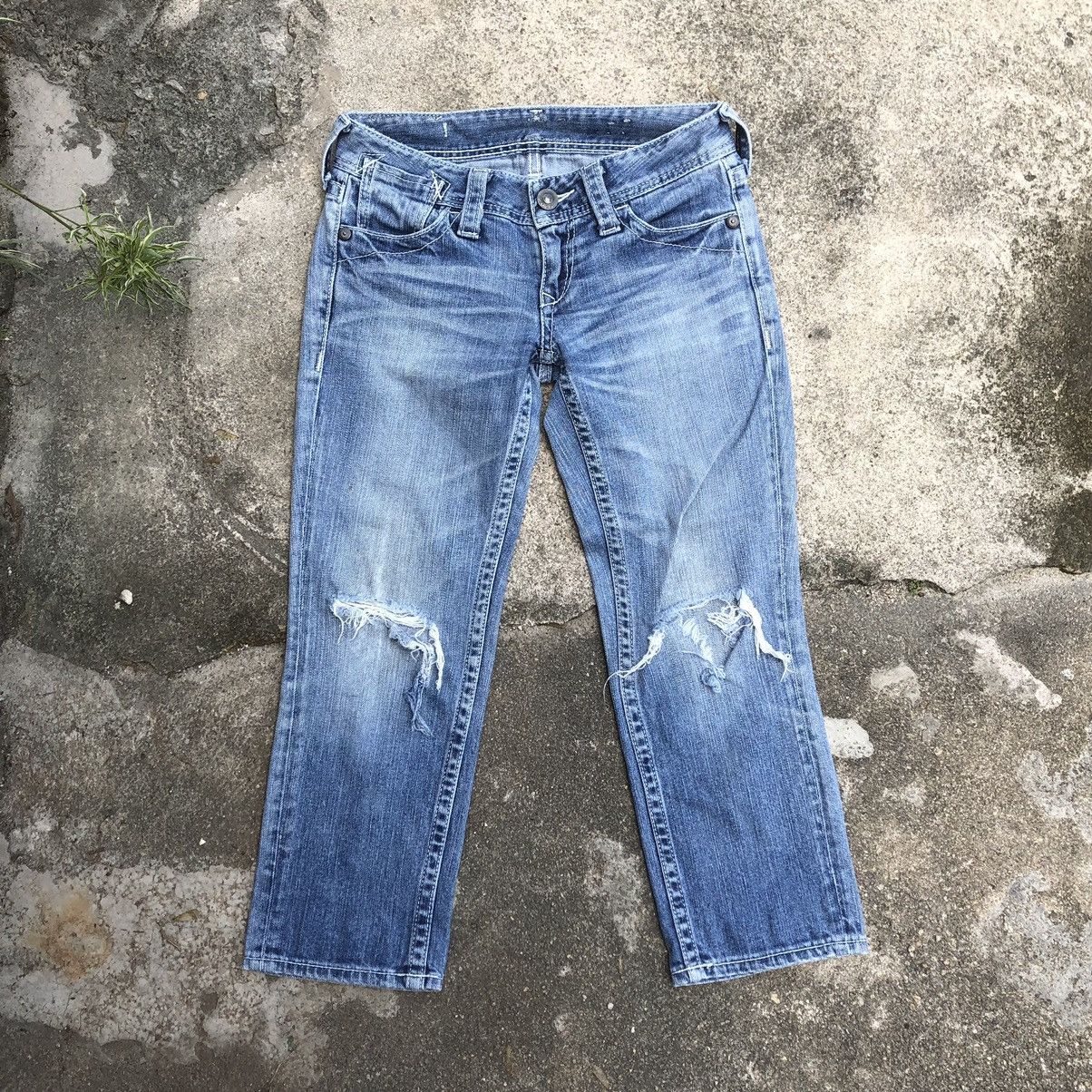 Levi's × Vintage 🔥Rare🔥Levis Stoned Wash Rips Distresss Cropped Jeans Size 29" - 1 Thumbnail