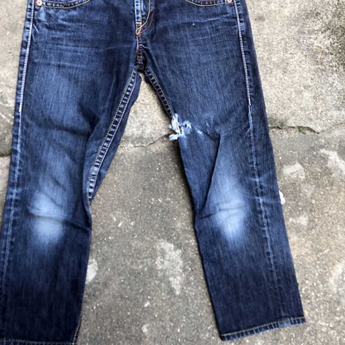 Levi's × Vintage 🔥Rare🔥Levis Stoned Wash Rips Distress Cropped Denim Jeans Size 30" / US 8 / IT 44 - 3 Thumbnail