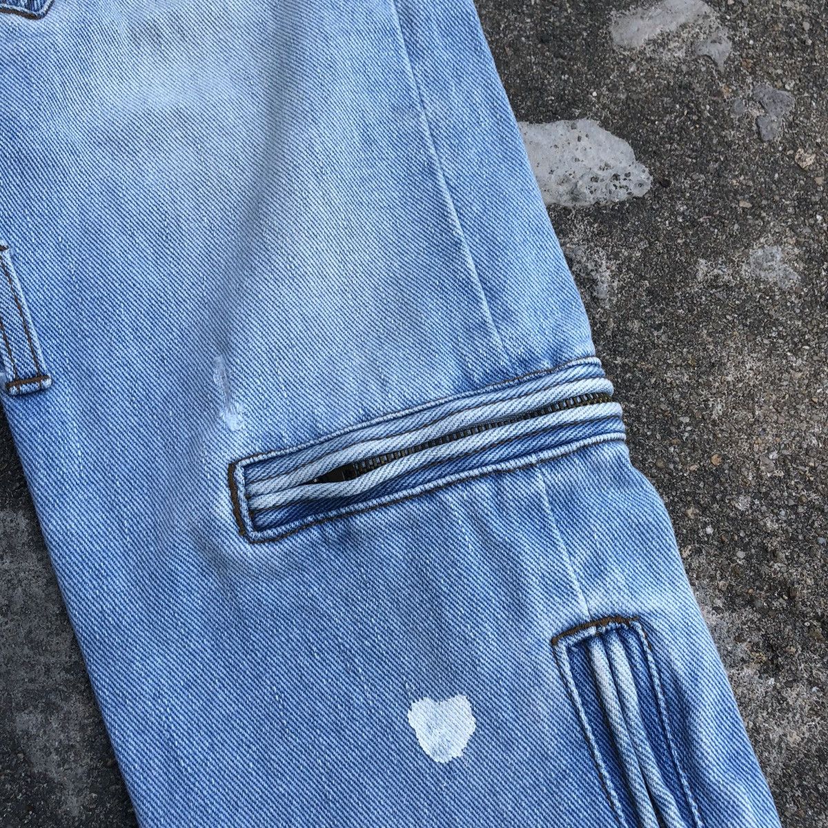 Japanese Brand 🔥Sick🔥🇯🇵SVS Splash Paint Punk Styles Zipper Rips Dirty Jeans Size 30" / US 8 / IT 44 - 8 Thumbnail