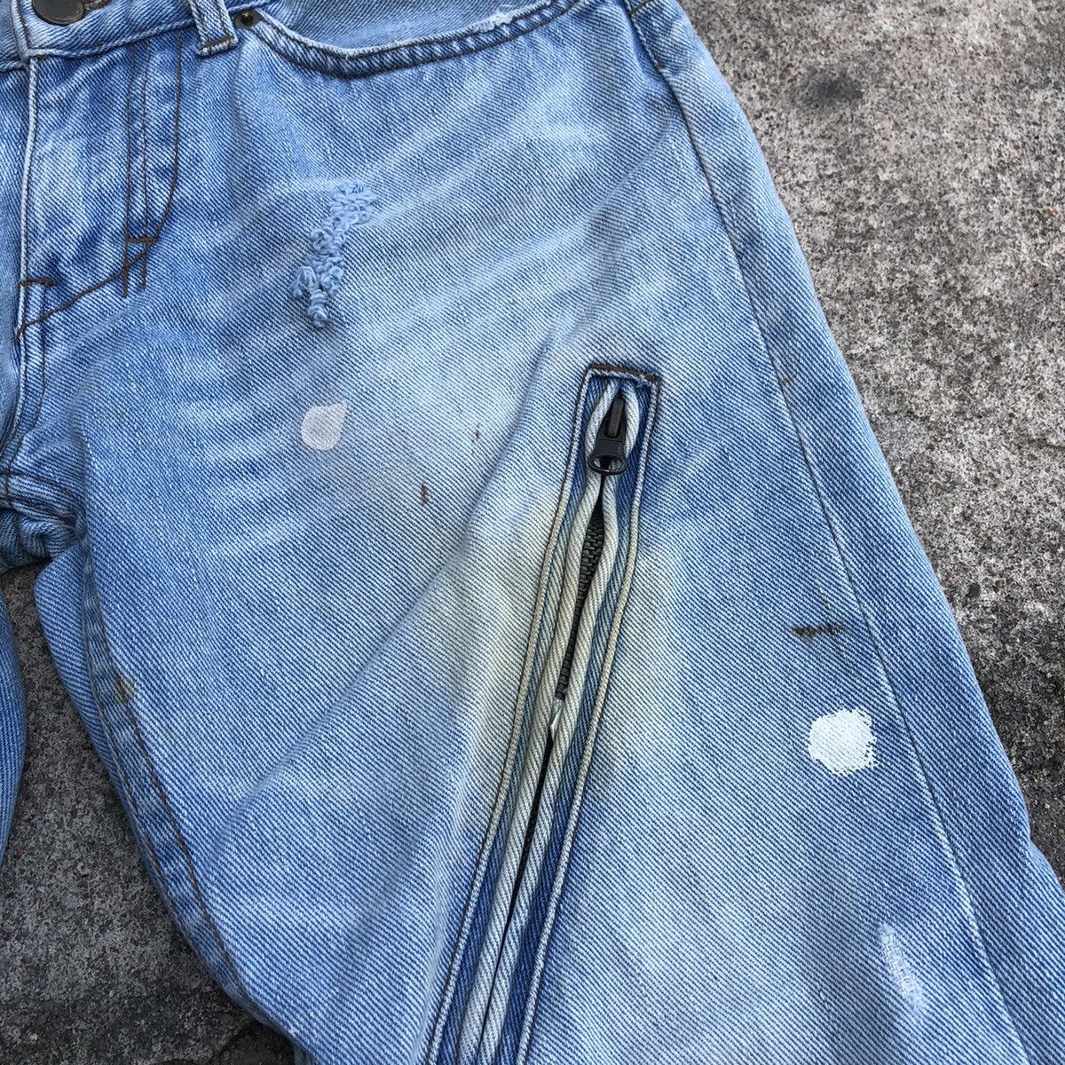 Japanese Brand 🔥Sick🔥🇯🇵SVS Splash Paint Punk Styles Zipper Rips Dirty Jeans Size 30" / US 8 / IT 44 - 9 Thumbnail