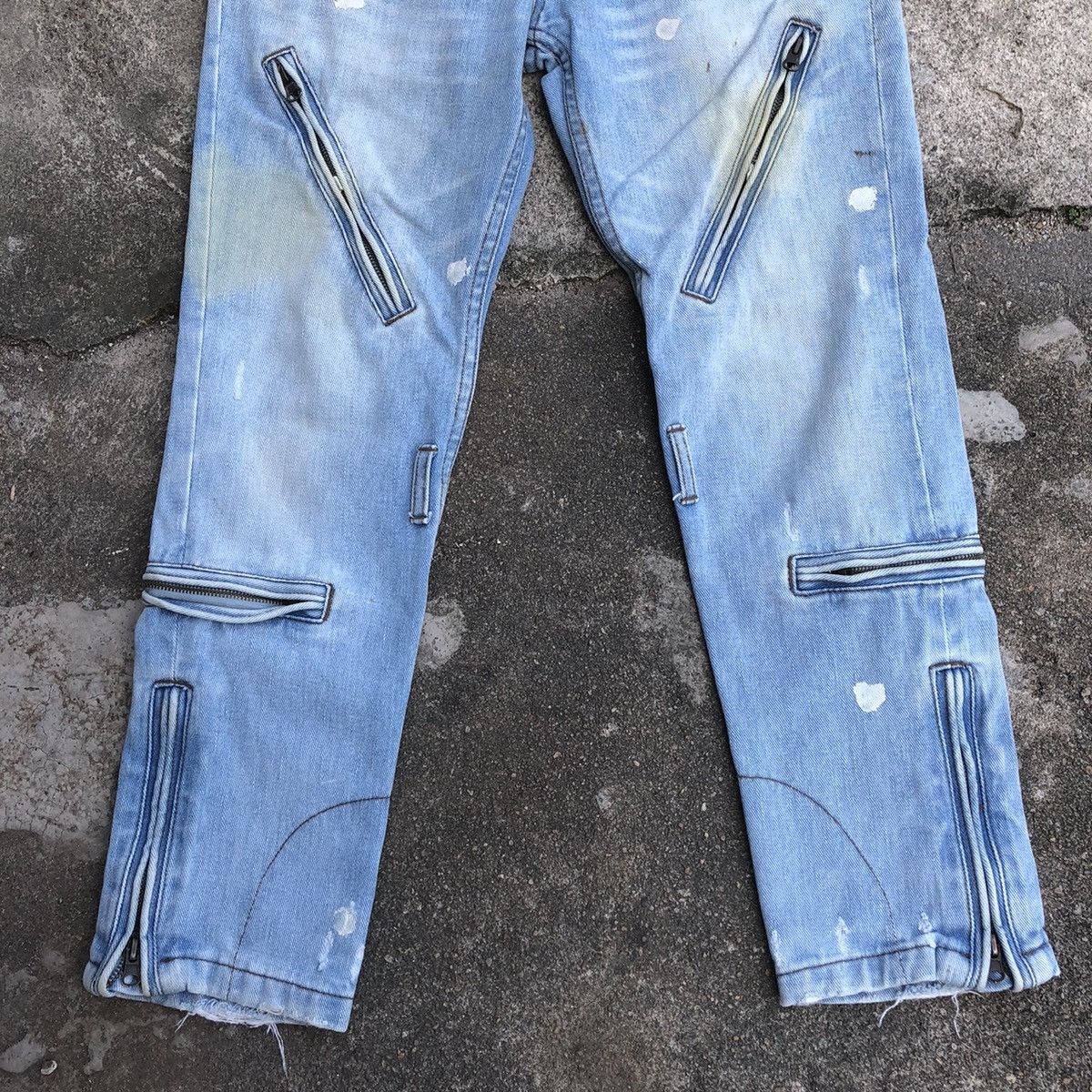 Japanese Brand 🔥Sick🔥🇯🇵SVS Splash Paint Punk Styles Zipper Rips Dirty Jeans Size 30" / US 8 / IT 44 - 3 Thumbnail