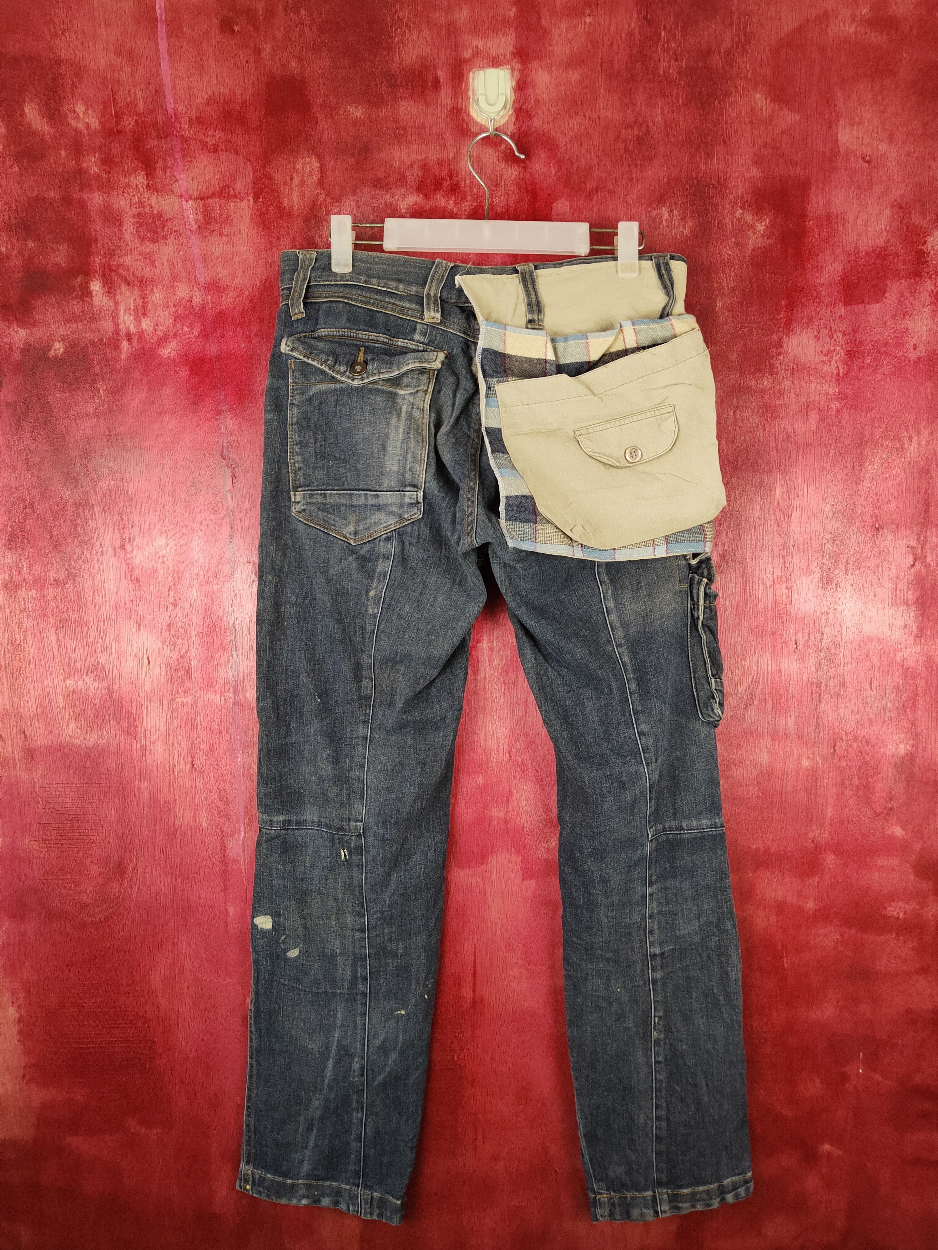Japanese Brand DL Japan custom pocket Dark Blue Faded Denim Pants #S526 Size US 32 / EU 48 - 1 Thumbnail