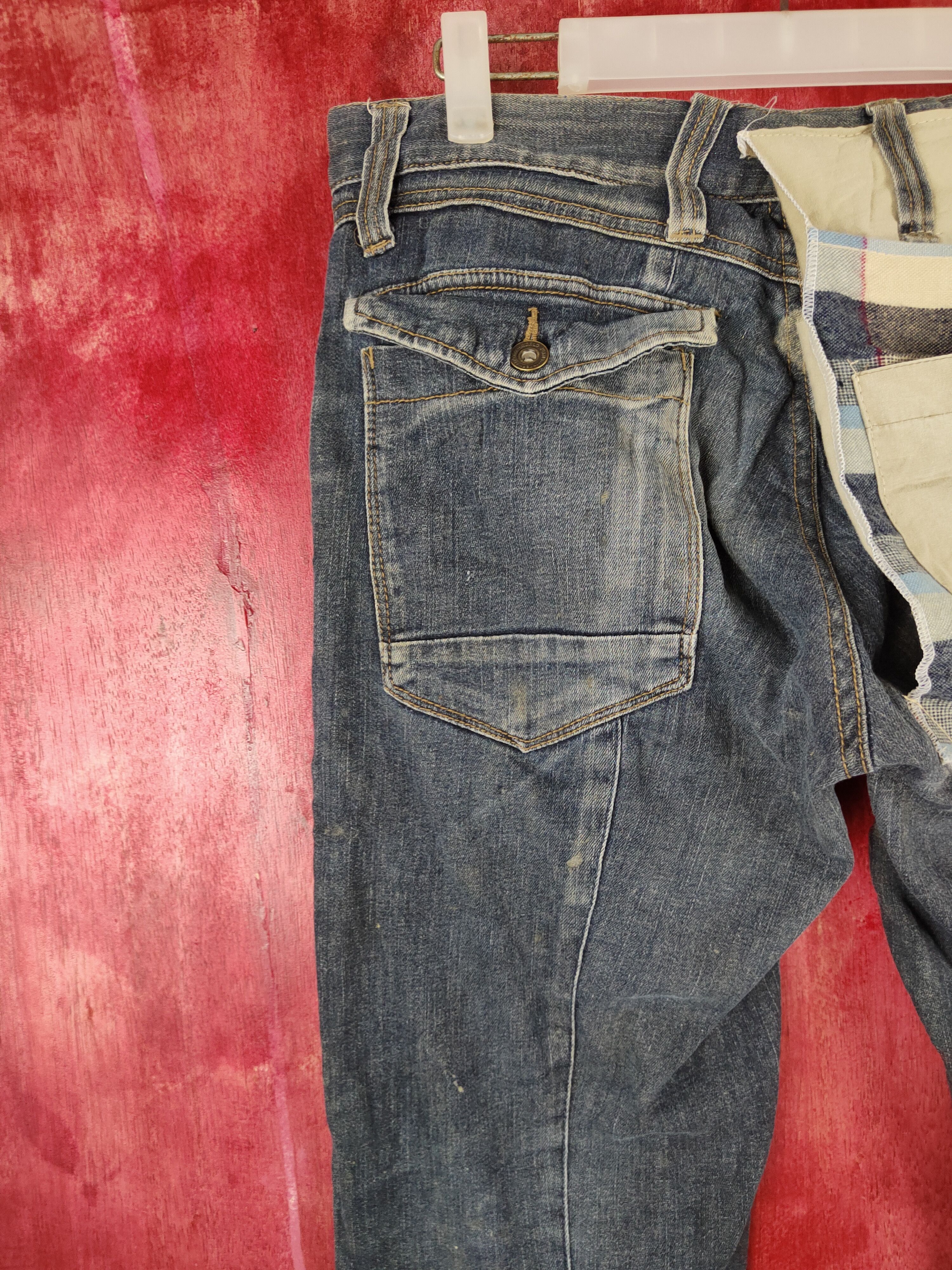 Japanese Brand DL Japan custom pocket Dark Blue Faded Denim Pants #S526 Size US 32 / EU 48 - 2 Thumbnail