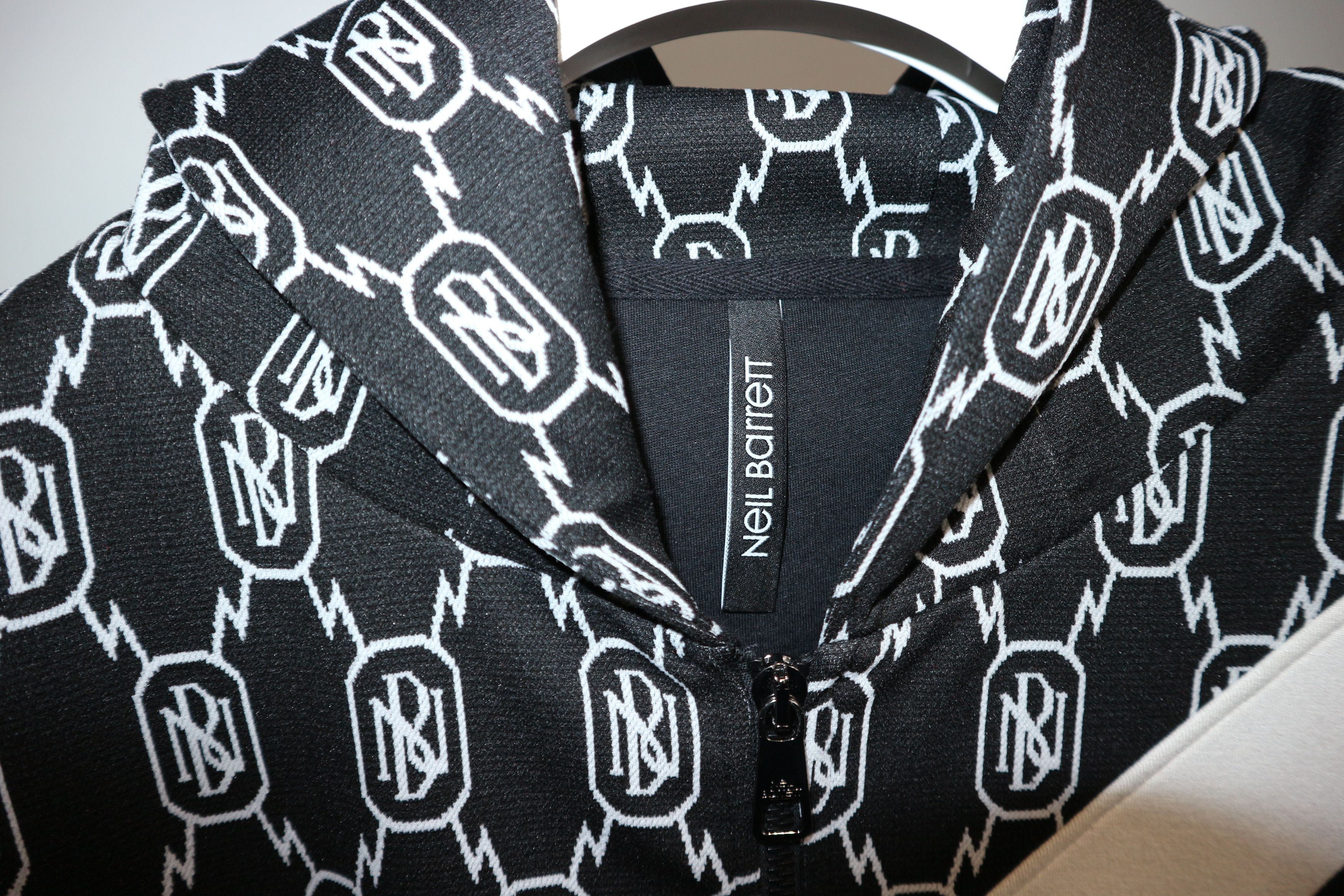 Neil Barrett Monogram neoprene modernist zip hoodie Size US M / EU 48-50 / 2 - 3 Thumbnail