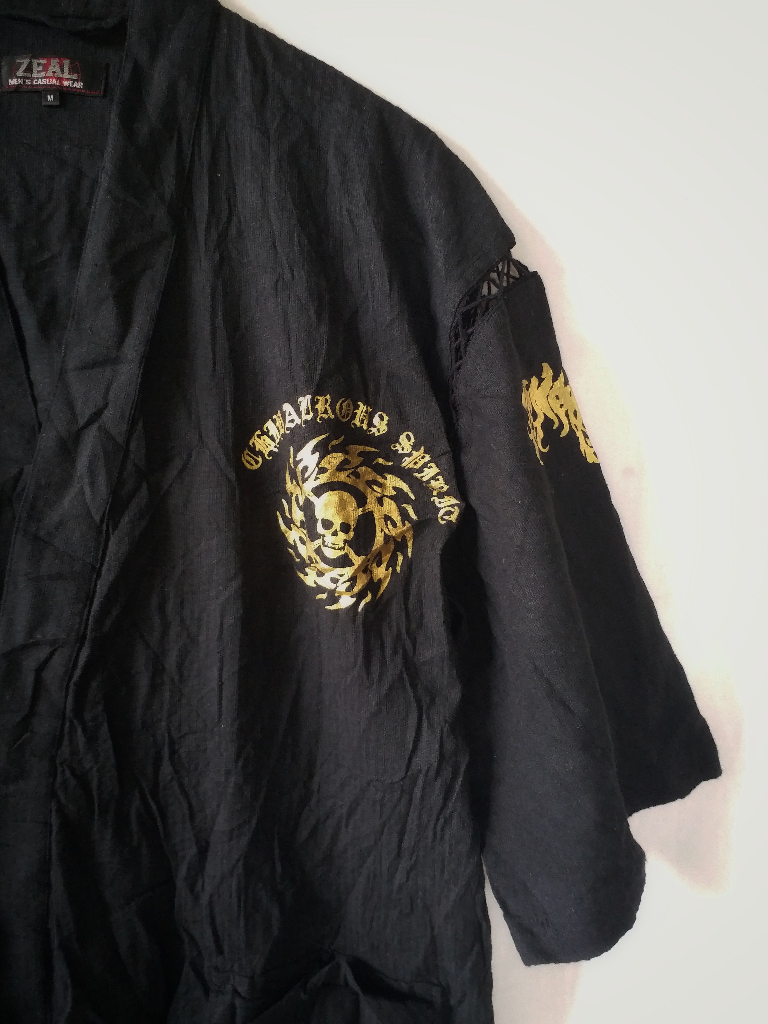 Japanese Brand Skull Kimono Japan Traditional Black Hanten Size US M / EU 48-50 / 2 - 3 Thumbnail