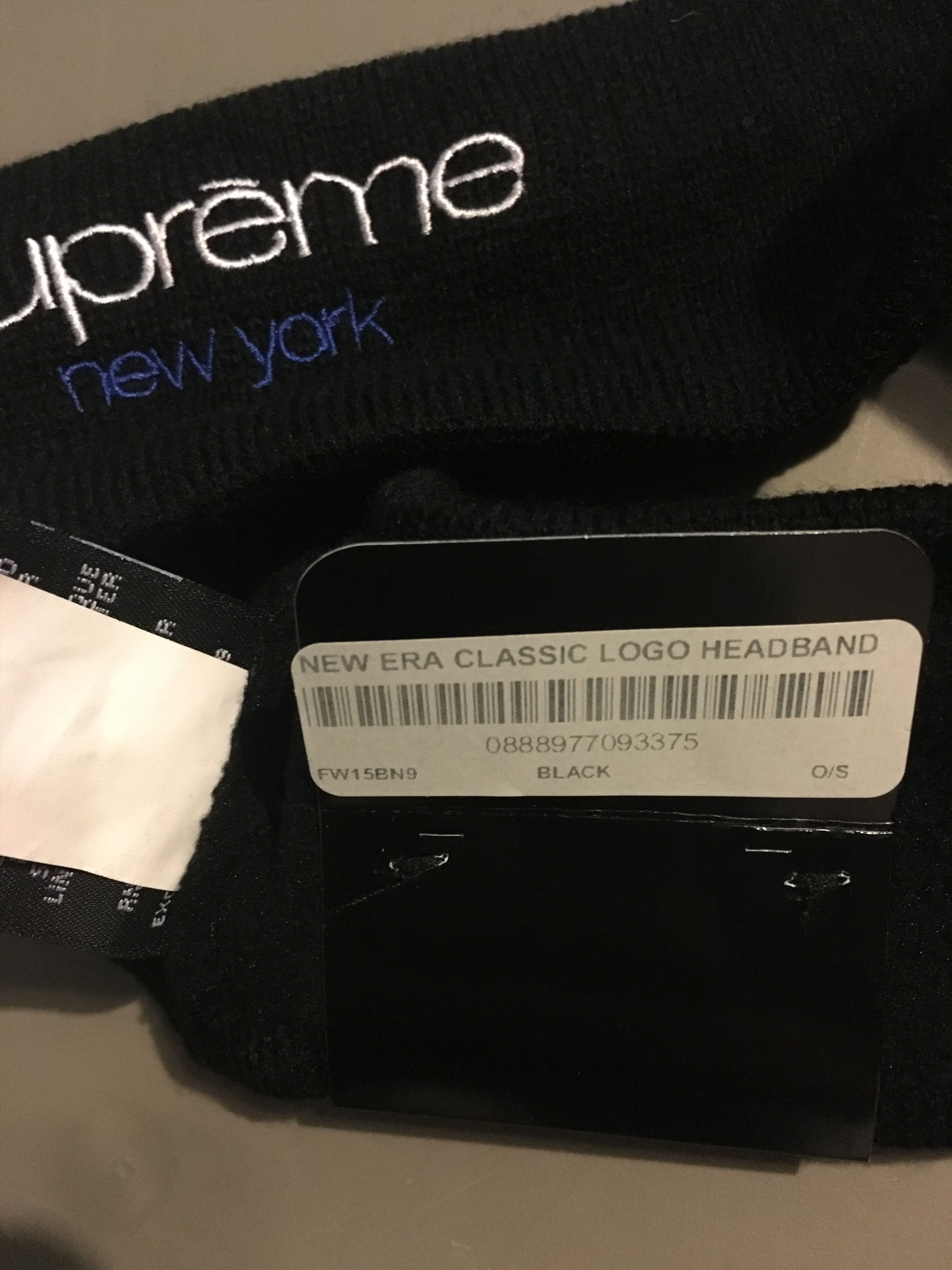 New Era × Supreme Supreme New Era Classic Logo Headband Black Size ONE SIZE - 3 Thumbnail