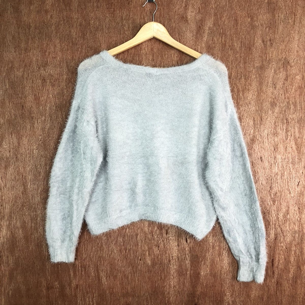 Vintage DL Retro Girl Grey Mohair Shag Shaggy Knitwear #c326 Size S / US 4 / IT 40 - 10 Thumbnail