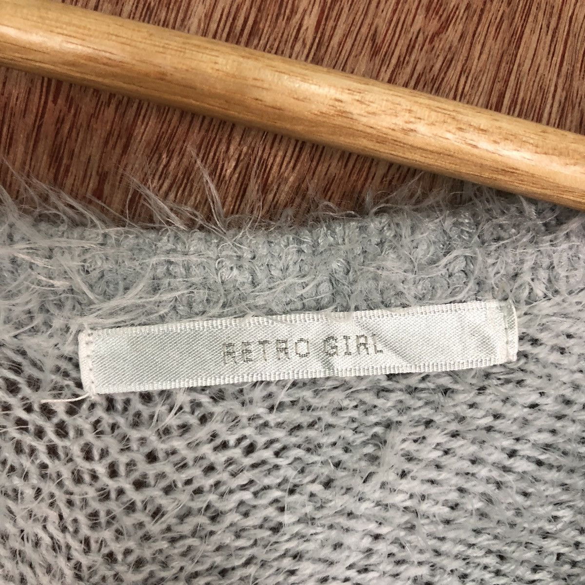 Vintage DL Retro Girl Grey Mohair Shag Shaggy Knitwear #c326 Size S / US 4 / IT 40 - 9 Thumbnail