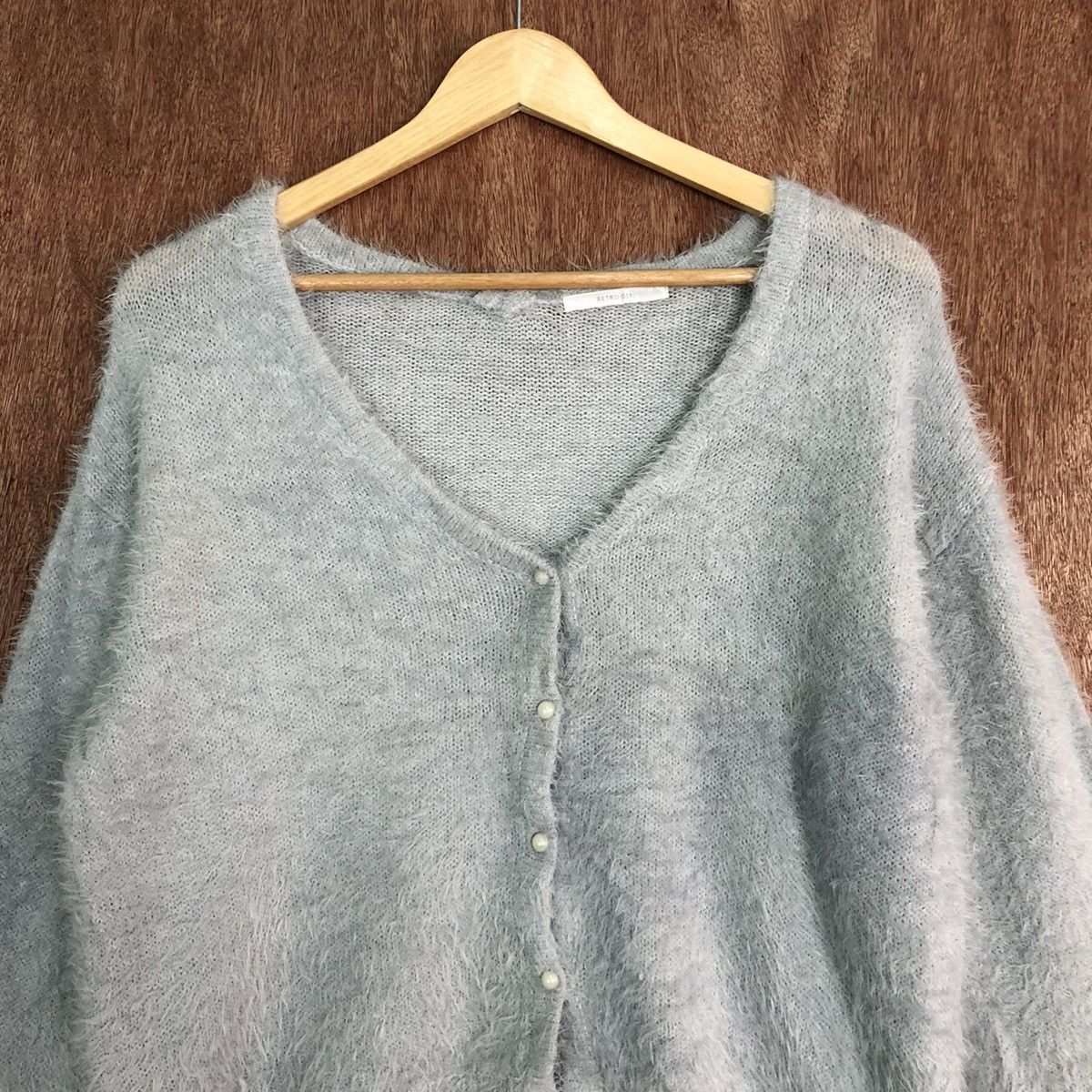 Vintage DL Retro Girl Grey Mohair Shag Shaggy Knitwear #c326 Size S / US 4 / IT 40 - 8 Thumbnail