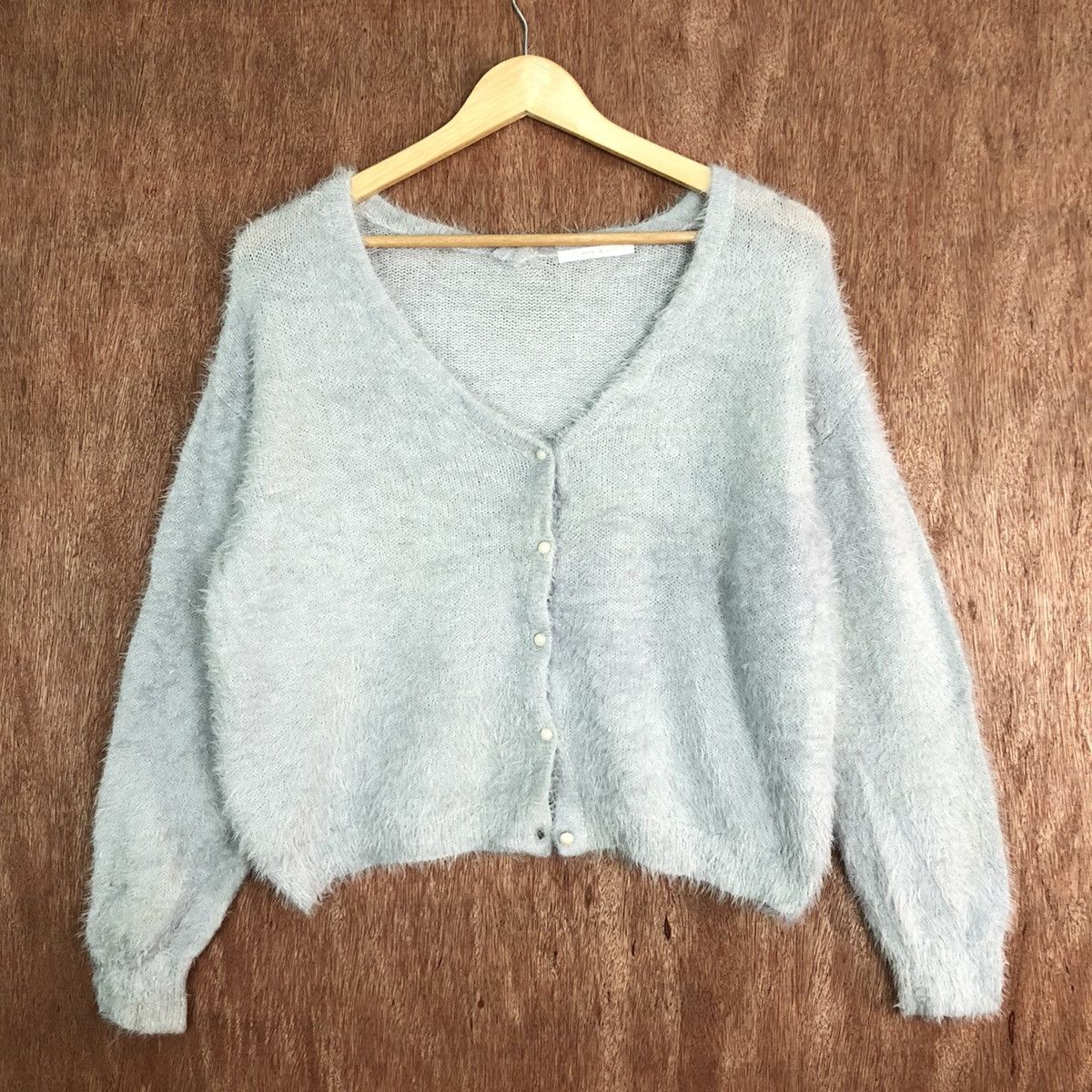 Vintage DL Retro Girl Grey Mohair Shag Shaggy Knitwear #c326 Size S / US 4 / IT 40 - 3 Thumbnail