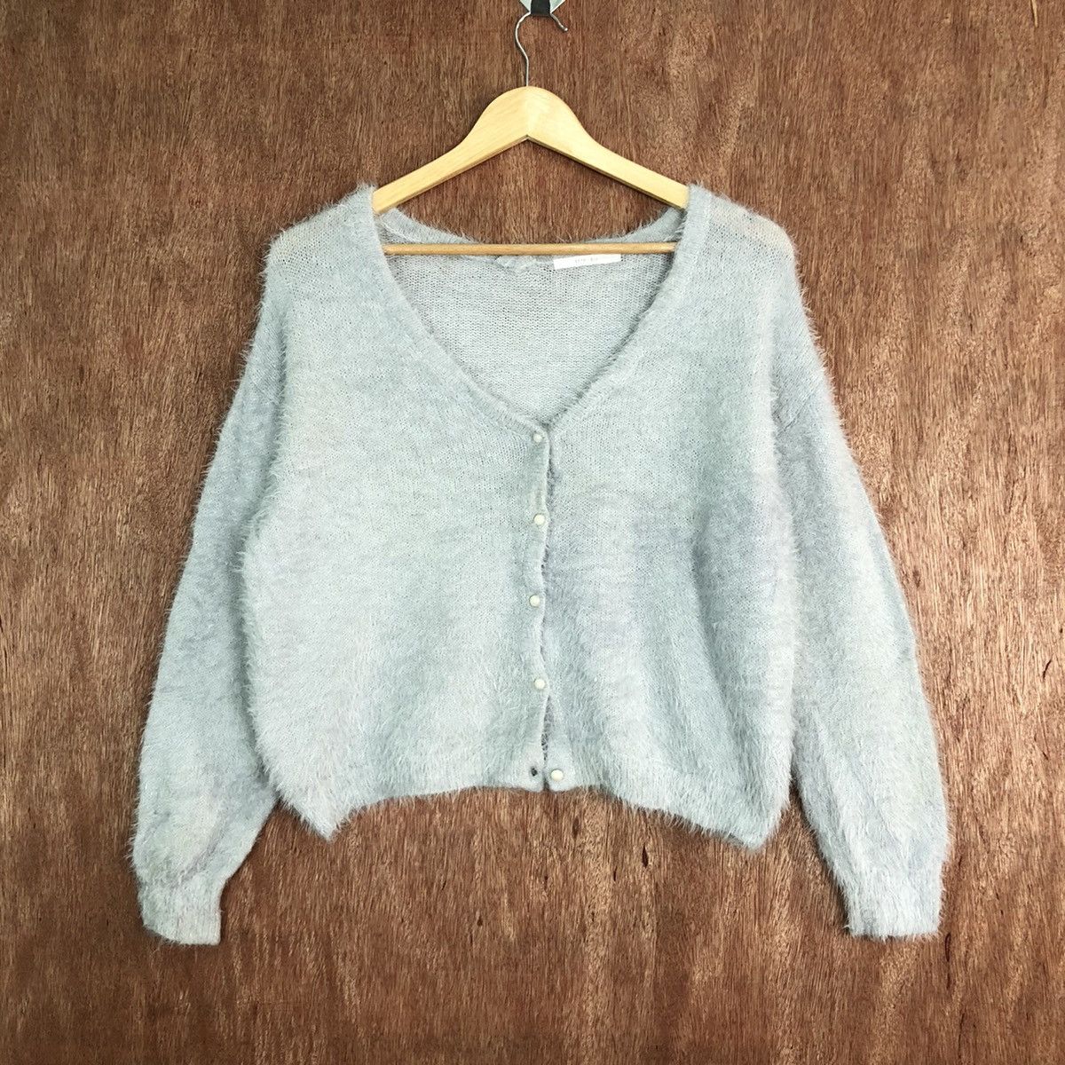 Vintage DL Retro Girl Grey Mohair Shag Shaggy Knitwear #c326 Size S / US 4 / IT 40 - 1 Thumbnail