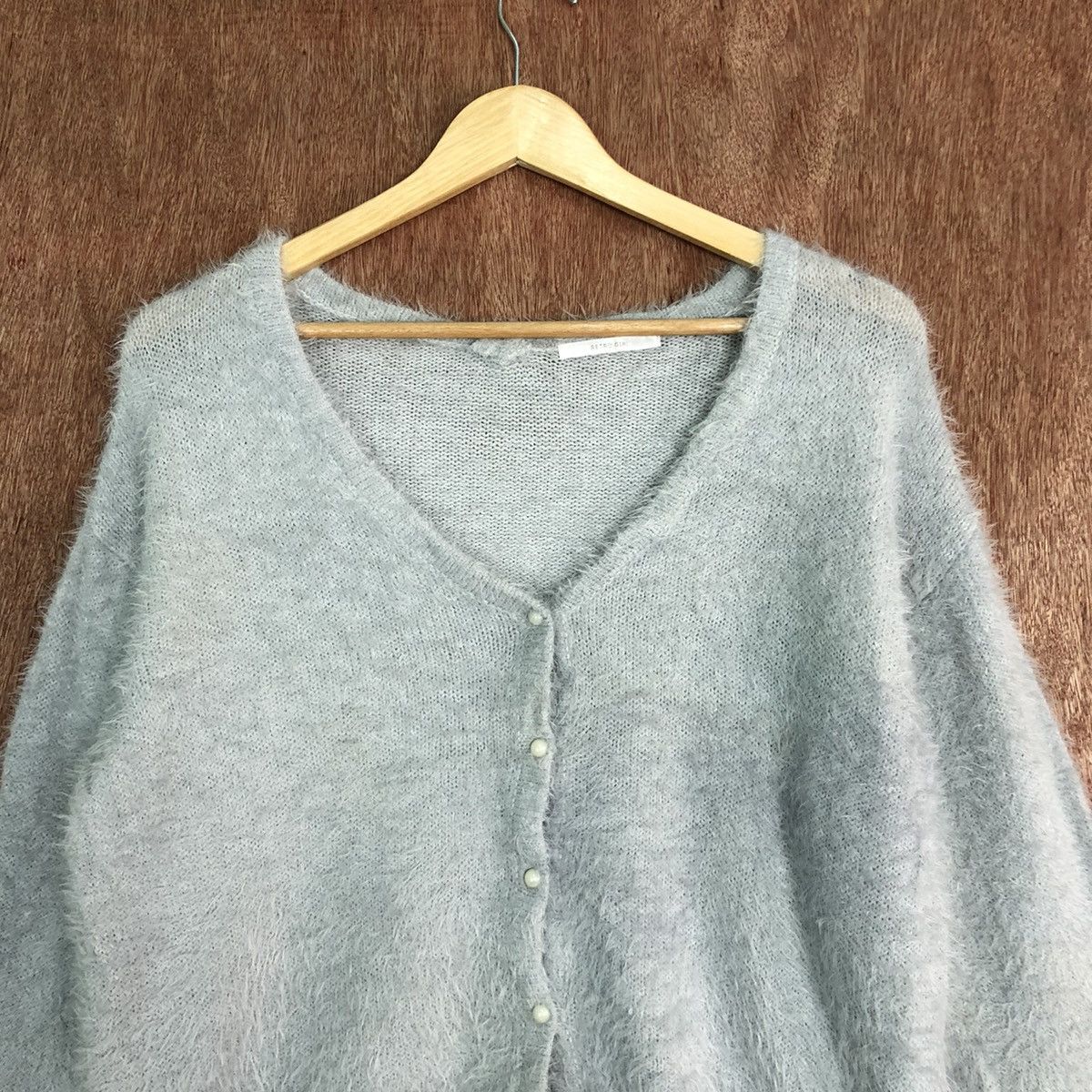 Vintage DL Retro Girl Grey Mohair Shag Shaggy Knitwear #c326 Size S / US 4 / IT 40 - 2 Thumbnail