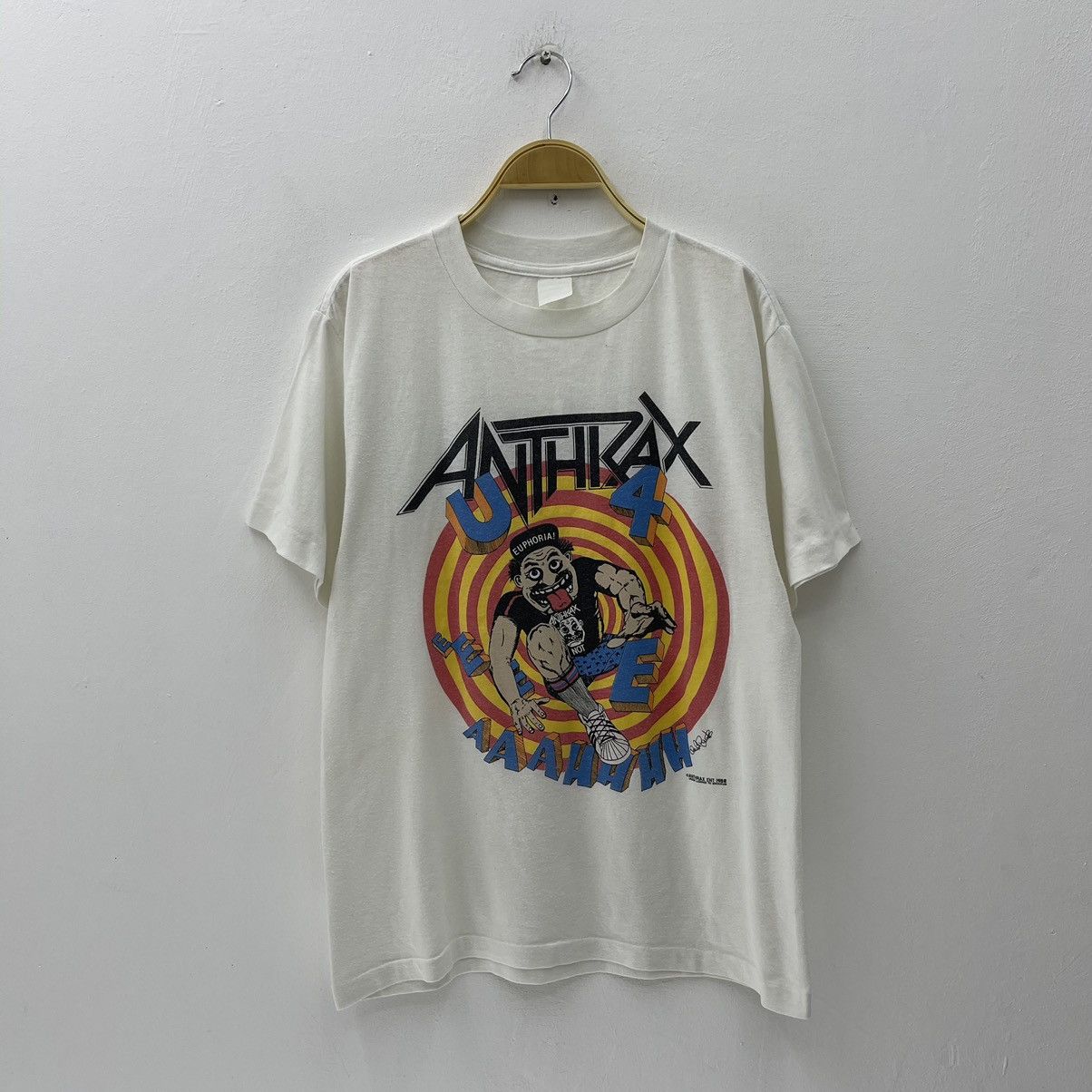 image of Band Tees x Tour Tee Vintage Anthrax Band Shirt Metal Band in White, Men's (Size Medium)