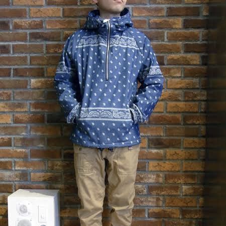 Nanamica TNF Purple Label - Indigo Chambray Paisley Print Anorak