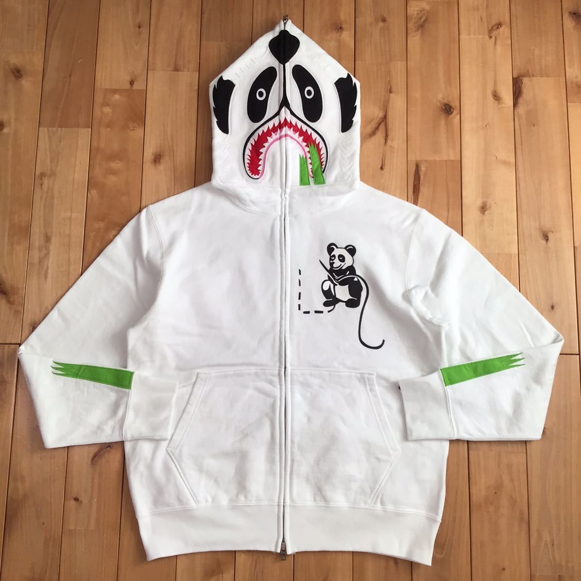 image of Bape Panda Full Zip Hoodie A Bathing Ape Nigo in White, Men's (Size Small)