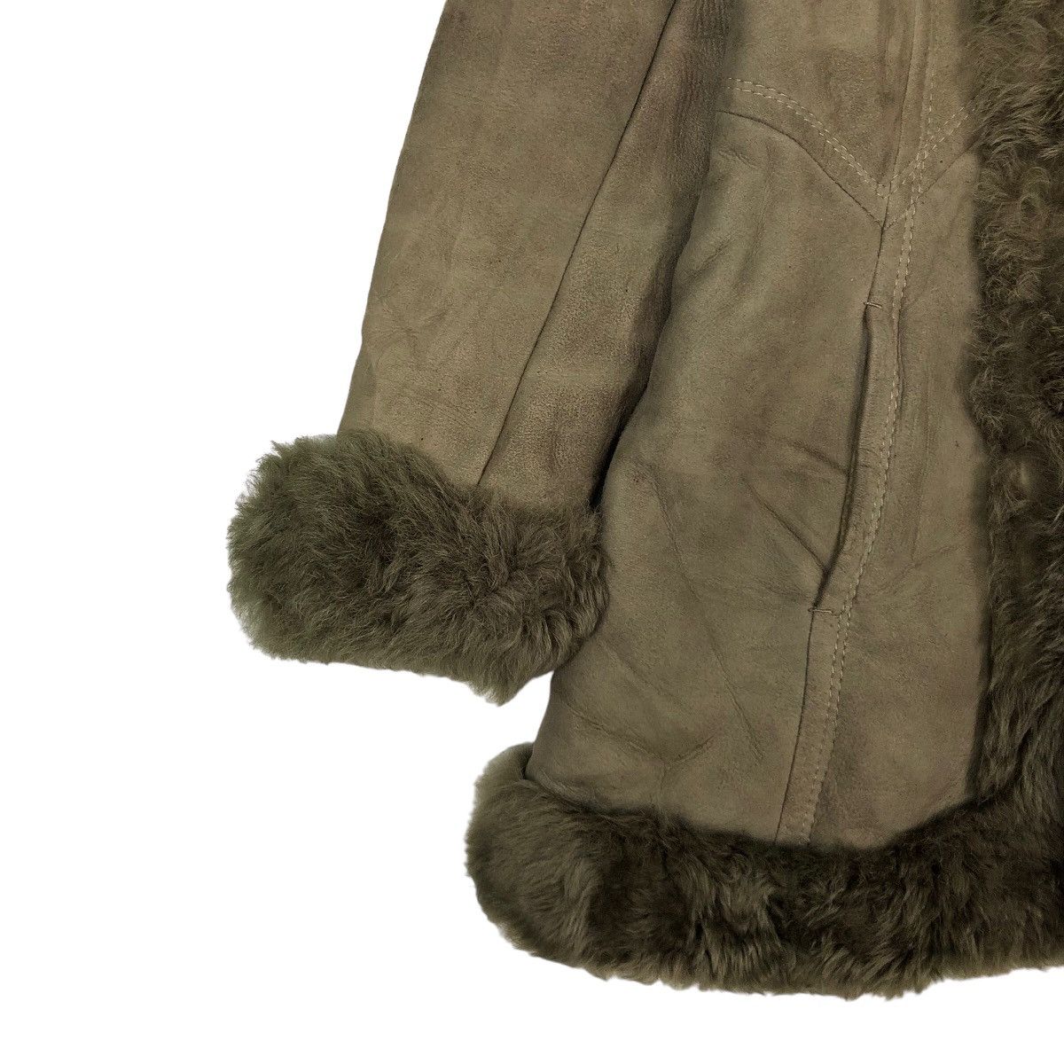 Genuine Leather VINTAGE MINK FUR SHEEP LEATHER JACKET Size US M / EU 48-50 / 2 - 3 Thumbnail