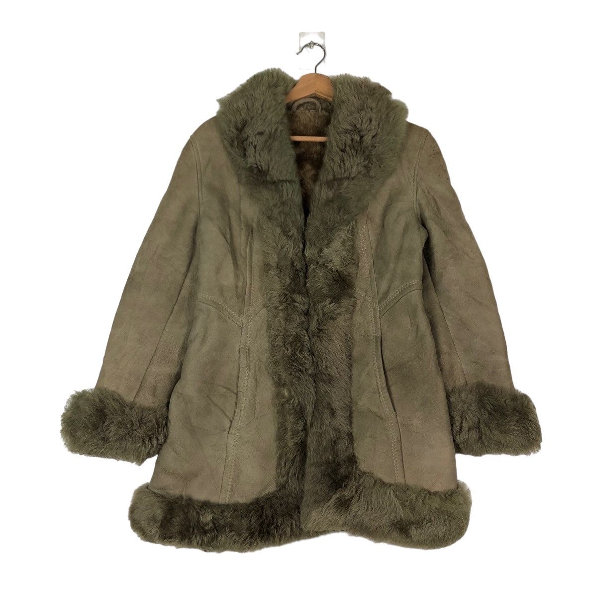 Genuine Leather VINTAGE MINK FUR SHEEP LEATHER JACKET Size US M / EU 48-50 / 2 - 1 Thumbnail