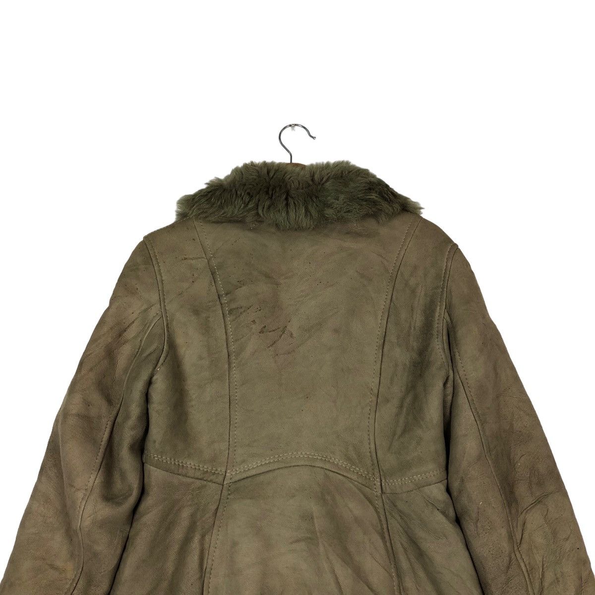Genuine Leather VINTAGE MINK FUR SHEEP LEATHER JACKET Size US M / EU 48-50 / 2 - 8 Thumbnail