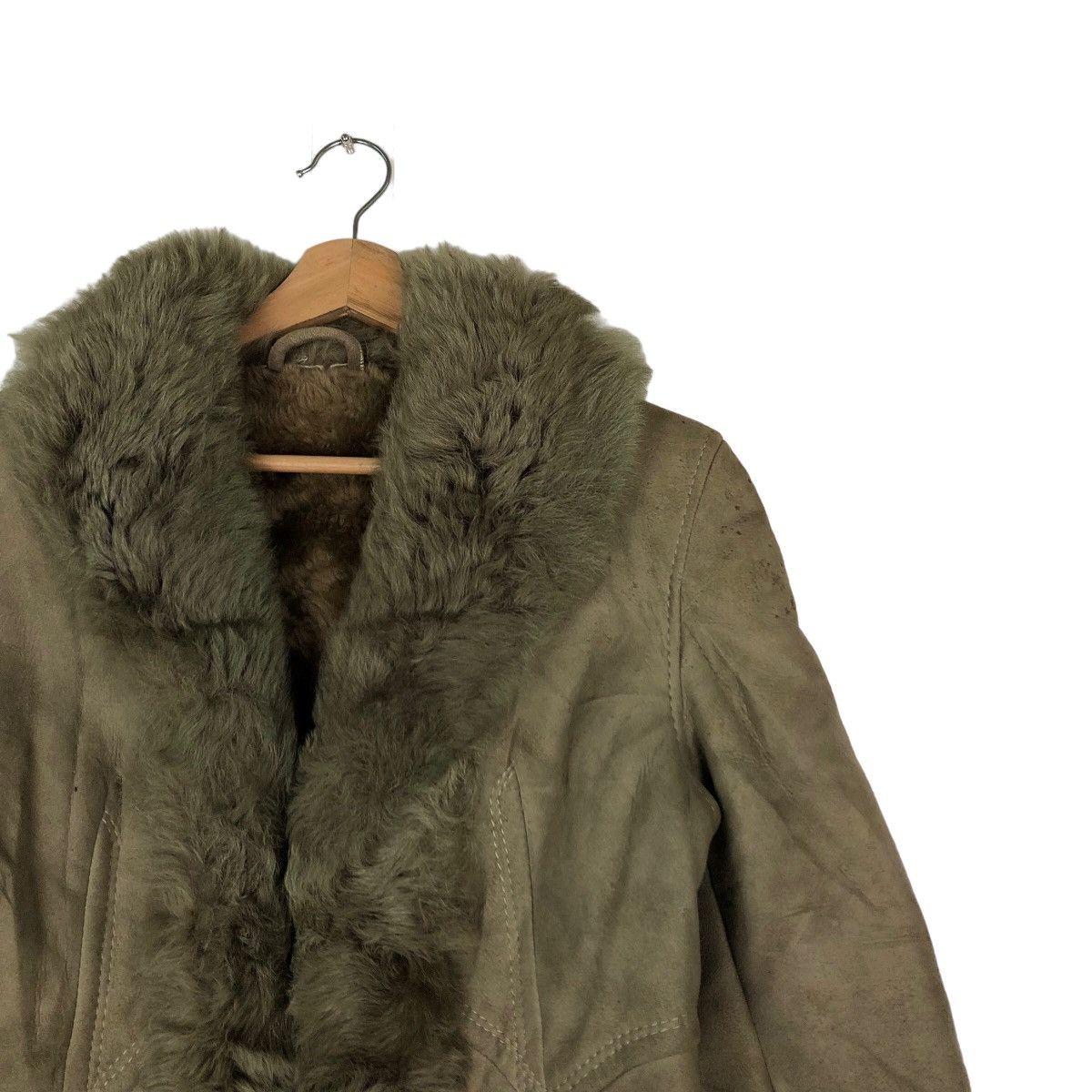 Genuine Leather VINTAGE MINK FUR SHEEP LEATHER JACKET Size US M / EU 48-50 / 2 - 5 Thumbnail