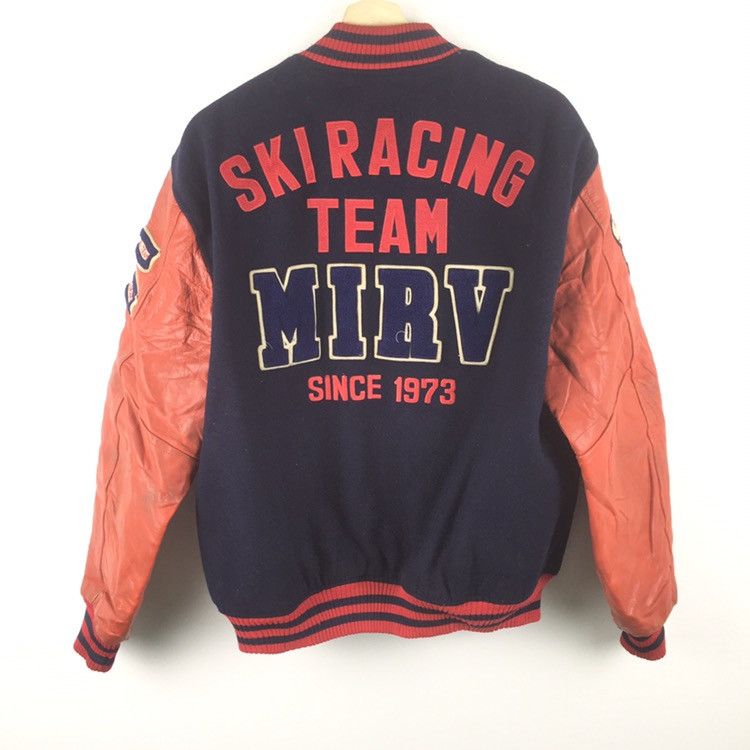 Japanese Brand Vintage Ski racing team big logo leather varsity jacket Size US L / EU 52-54 / 3 - 1 Thumbnail