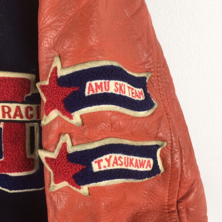 Japanese Brand Vintage Ski racing team big logo leather varsity jacket Size US L / EU 52-54 / 3 - 5 Thumbnail