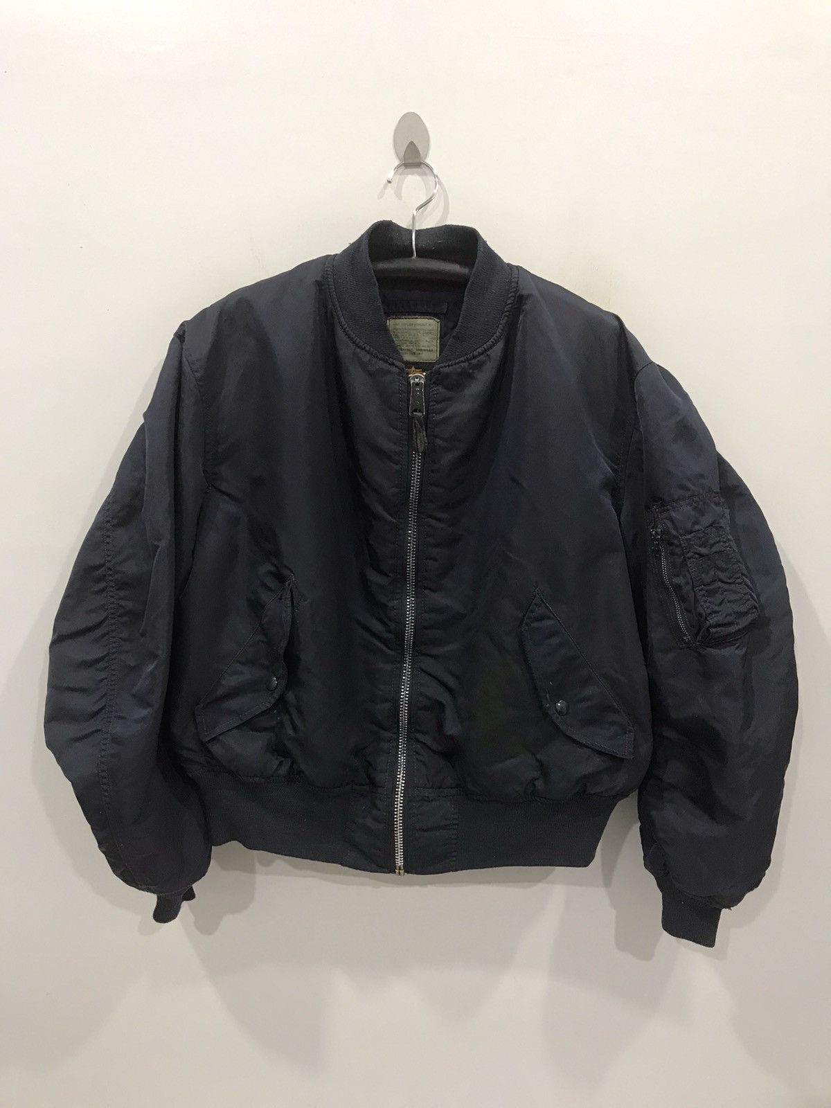 image of Alpha Industries x Made In USA Vintage 80's Alpha Ind Bomber Jacket in Navy, Men's (Size XL)