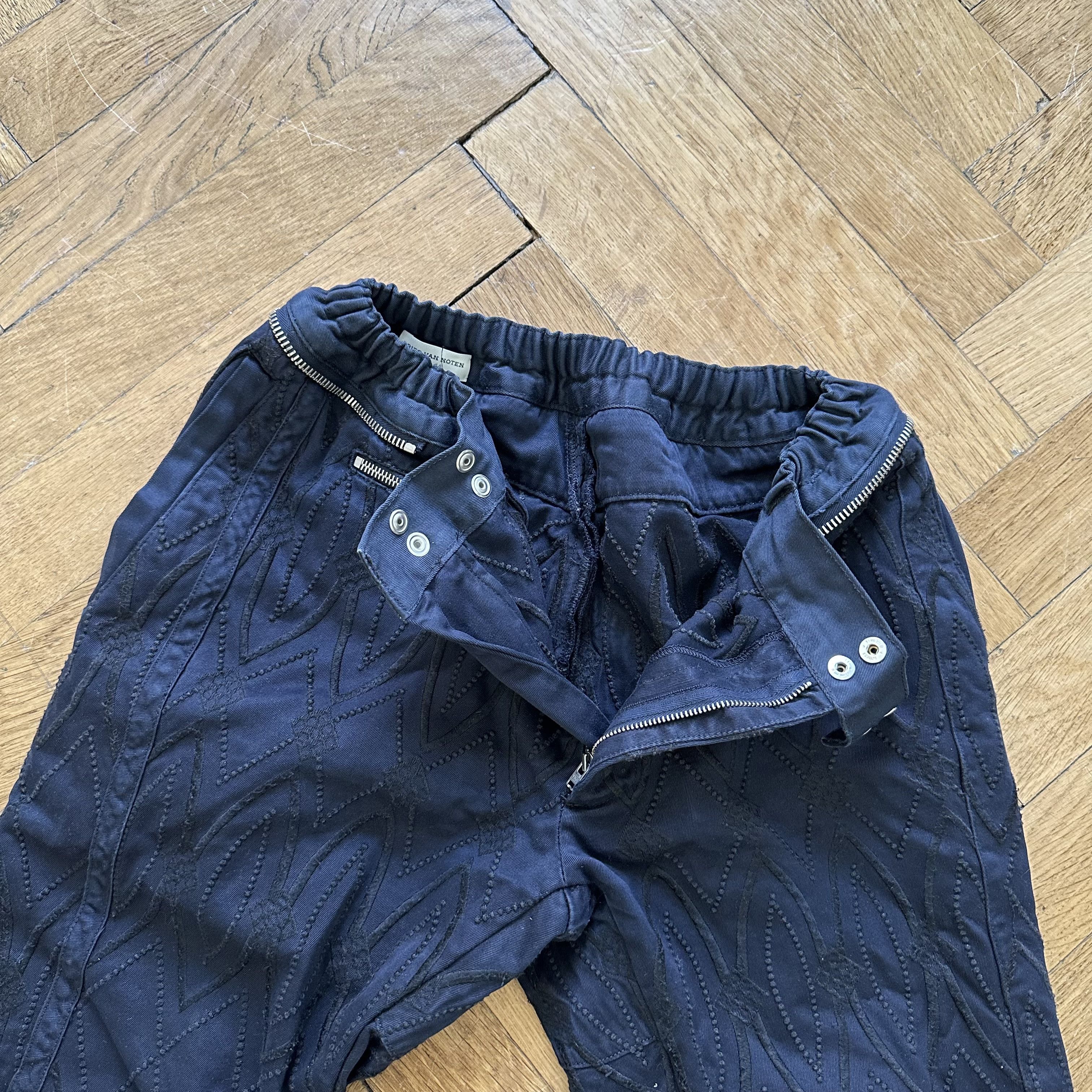Dries Van Noten AW14 Embroidered Biker Pants Size US 32 / EU 48 - 5 Thumbnail