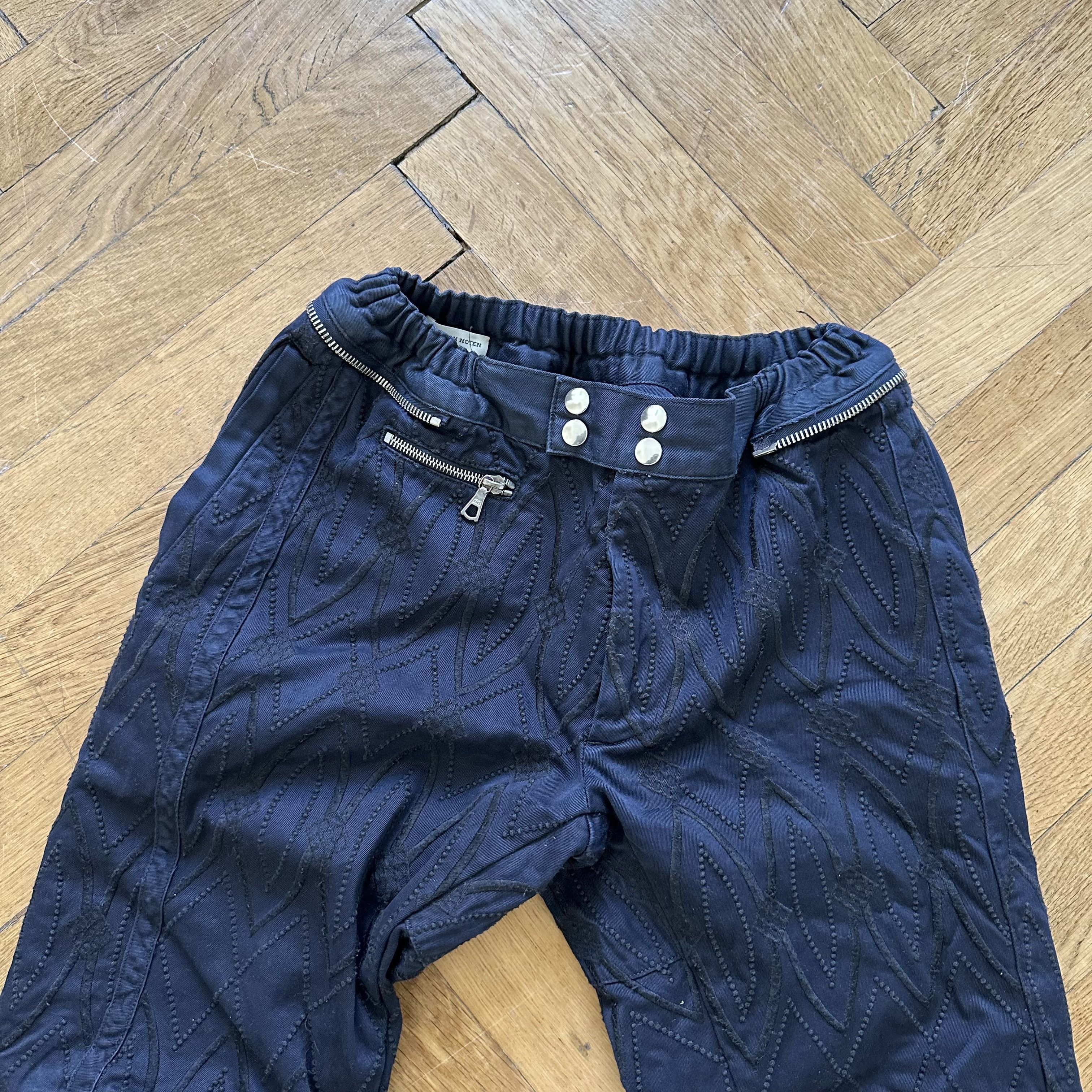 Dries Van Noten AW14 Embroidered Biker Pants Size US 32 / EU 48 - 3 Thumbnail