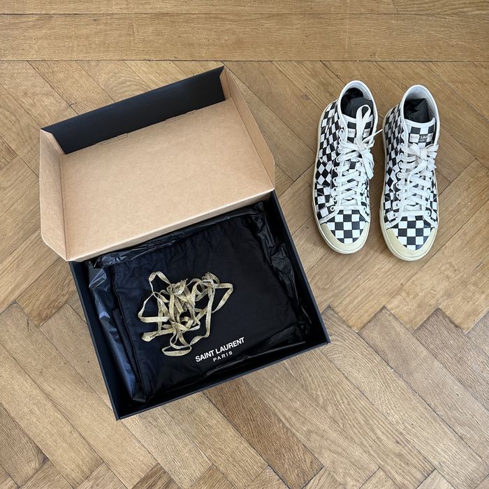 Saint laurent hotsell checkered sneakers