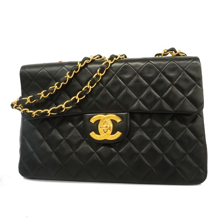 Chanel Auth Chanel Decamatlassé W Chain Women's Leather Shoulder Bag ...