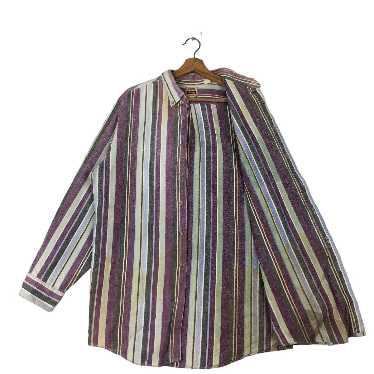 Japanese Brand VINTAGE STRIPED HIKORY CHORE JACKET JEEP MADE IN USA Size US L / EU 52-54 / 3 - 9 Thumbnail